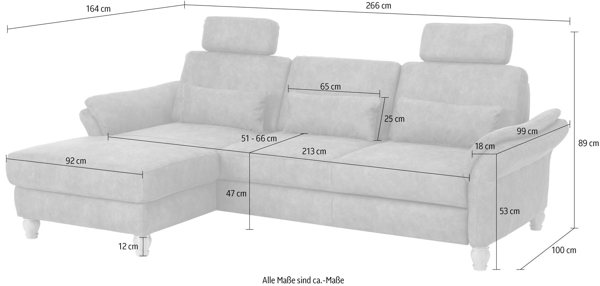 Home affaire Ecksofa »Palace L-Form«, incl. Sitztiefenverstellung, wahlweise mit Bettfunktion und Stauraum