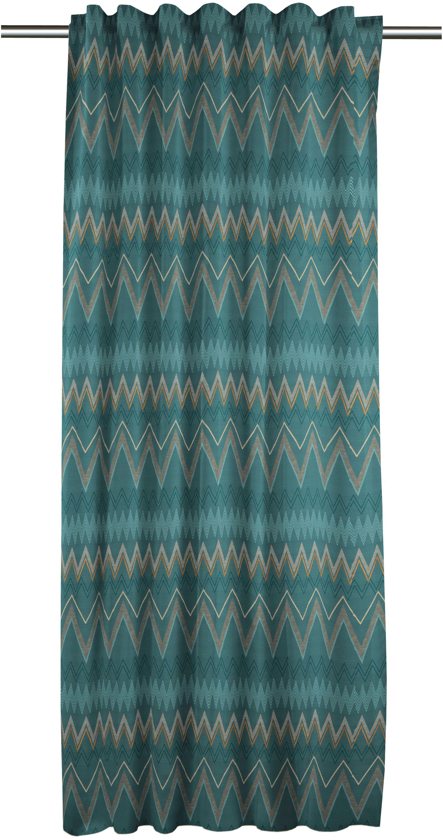 Image of APELT Vorhang »Indira«, (1 St.), Fertigschla mit Universalband, Hochwertiger Jacquardstoff, midisches Zick-Zack-Muster, Made in Germany, Verwendung von New-Life Garn bei Ackermann Versand Schweiz