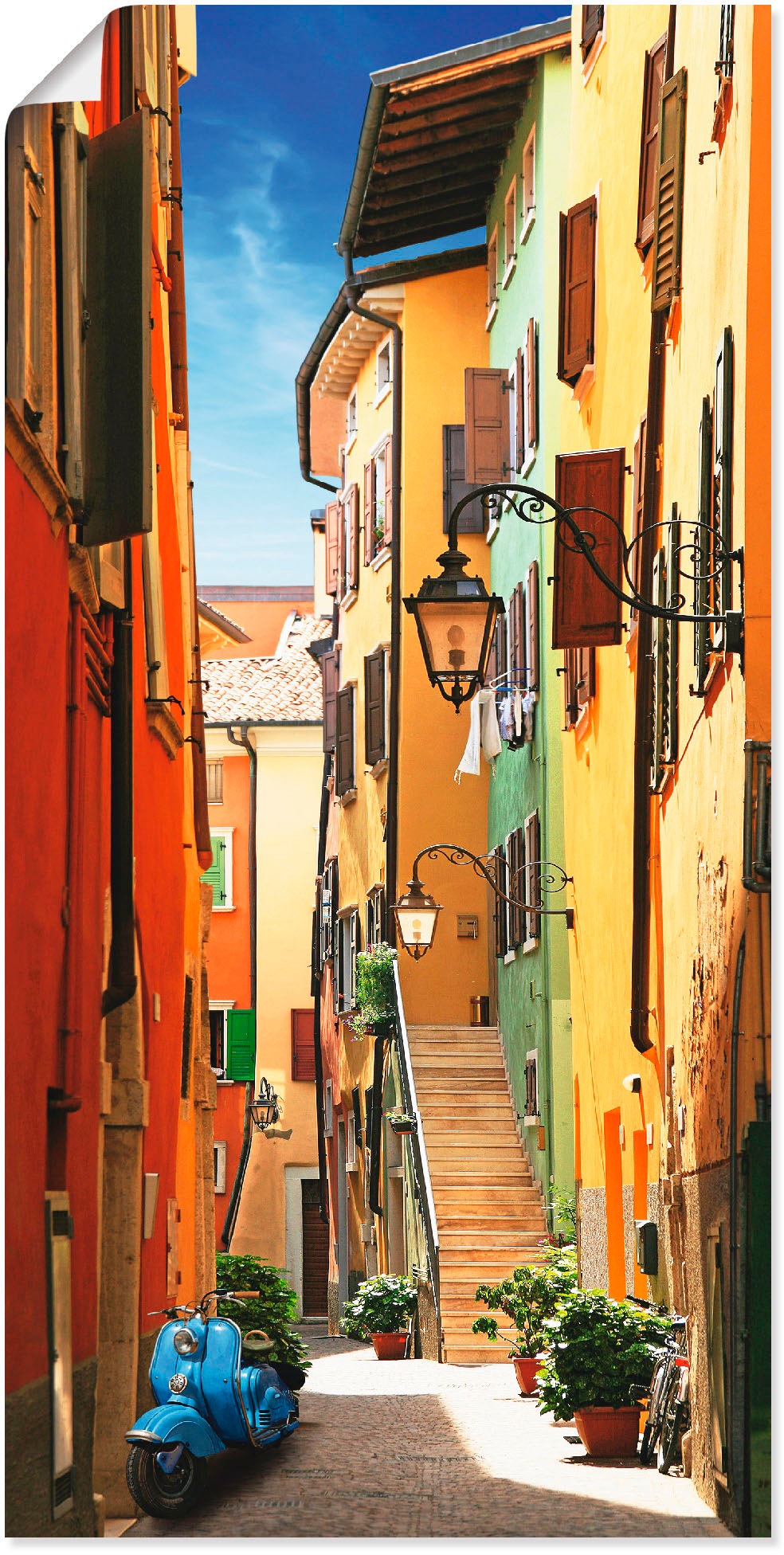 Artland Wandbild »Altstadtgasse Riva St.), (1 kaufen Wandaufkleber Architektonische Grössen Poster als Leinwandbild, versch. del Garda«, in Elemente, oder