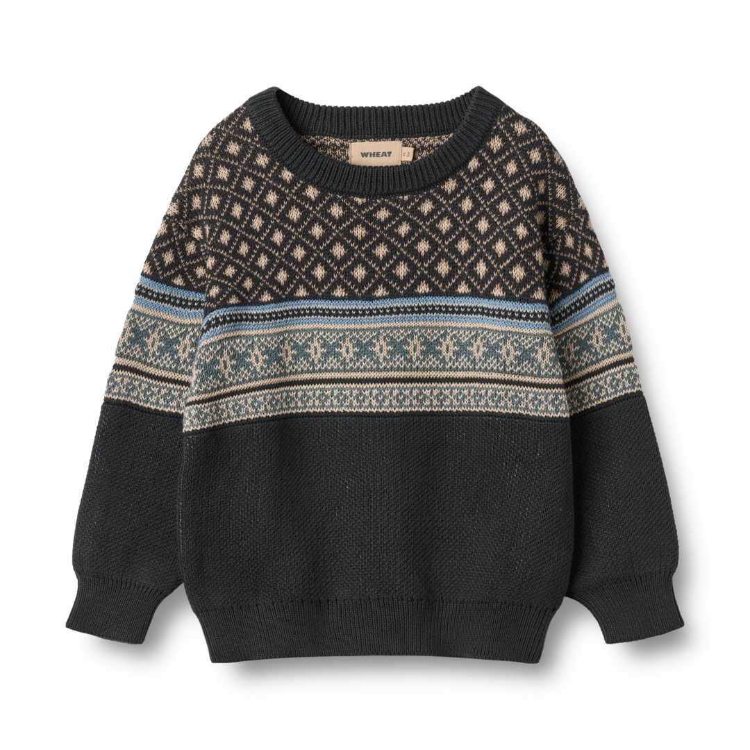 Image of WHEAT Strickpullover "Jacquard Pullover Julius" Baumwolle, regular fit