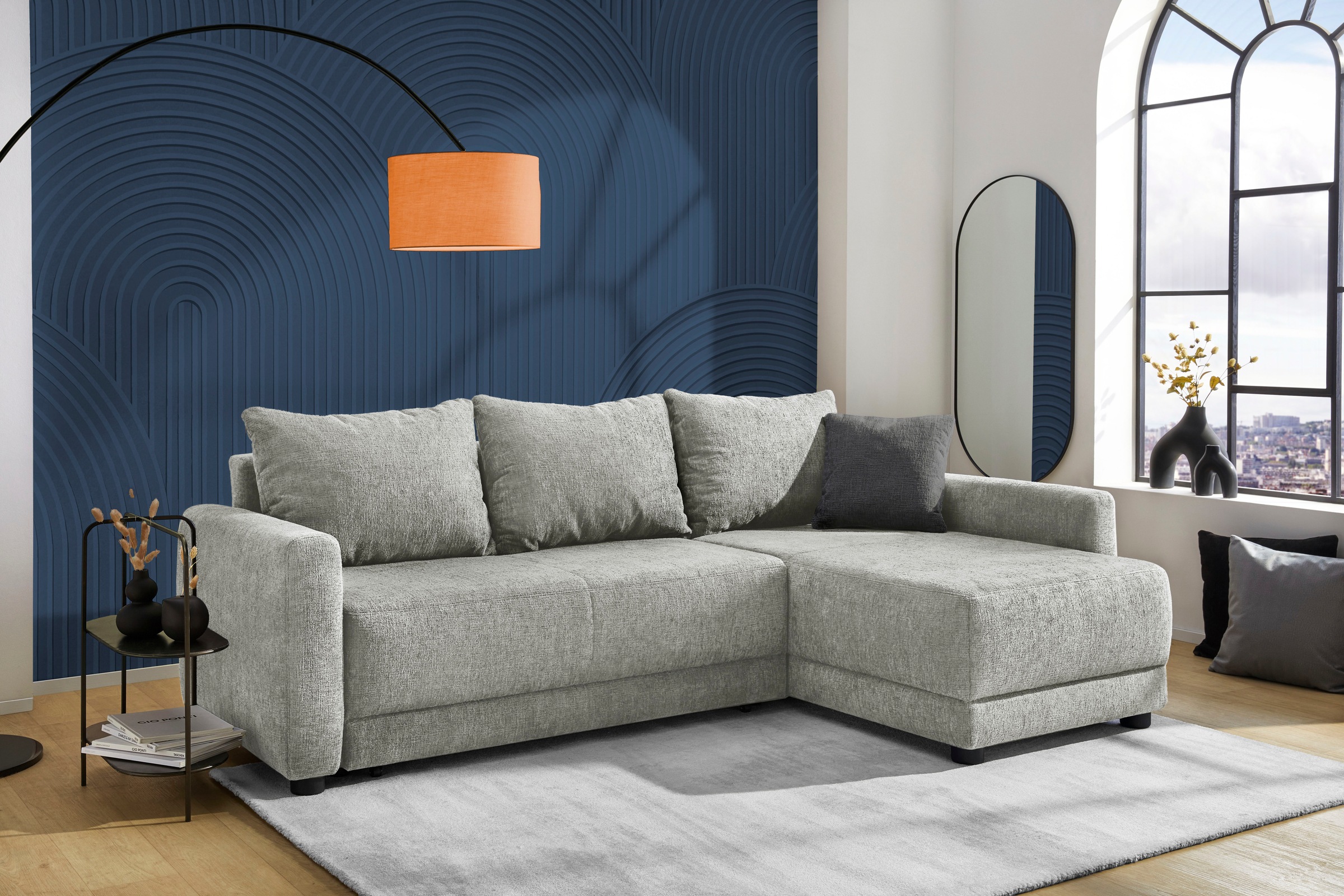 Image of Jockenhöfer Gruppe Ecksofa "Venezia L-Form, B: 234 cm" mit Schlaffunktion, Bettkasten & Zierkissen