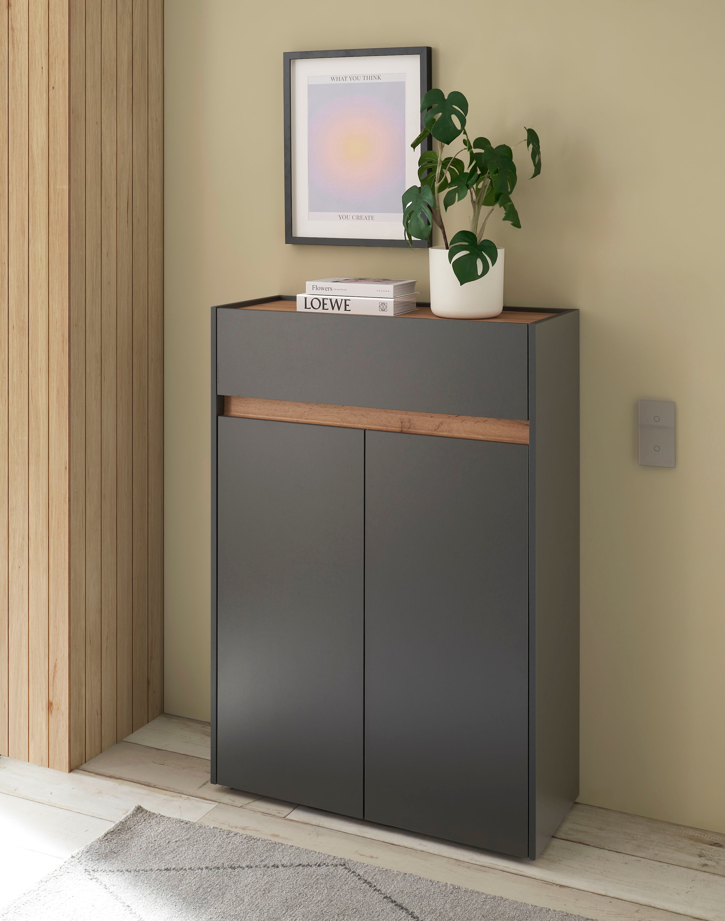 Image of Home affaire Schuhschrank "City/Giron, modernes Schuhregal, Schrank für 16 Schuhe, Schuhkommode" eine Schublade und vier Schuhfächer, viel Stauraum, 93 cm breit