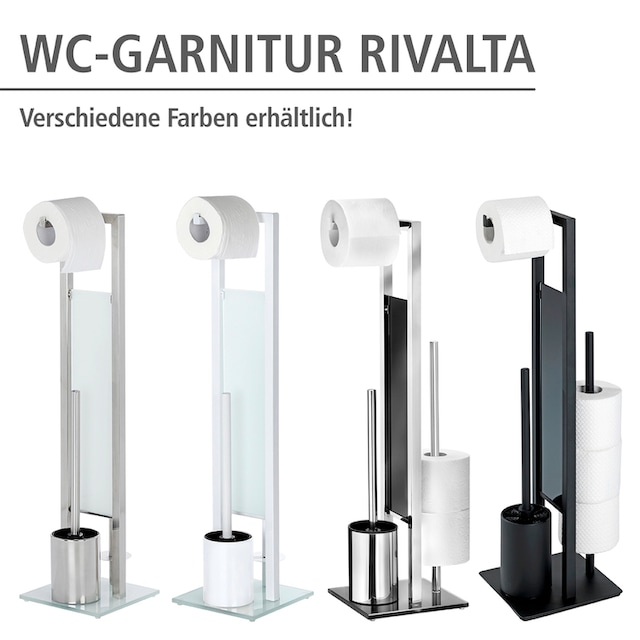 Finde WENKO WC-Garnitur »Rivalta«, aus Edelstahl, integrierter  Toilettenpapierhalter und WC-Bürstenhalter auf