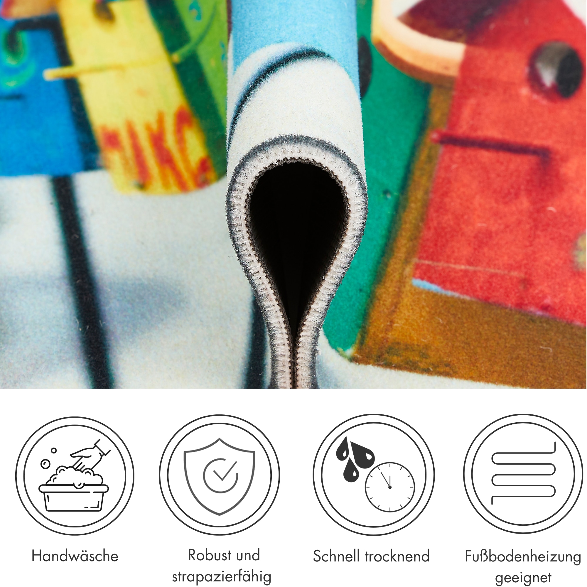 Andiamo Fussmatte »Modern«, rechteckig, 6,5 mm Höhe, Schmutzfangmatte, bedruckt, diverse Motive, In- und Outdoor geeignet