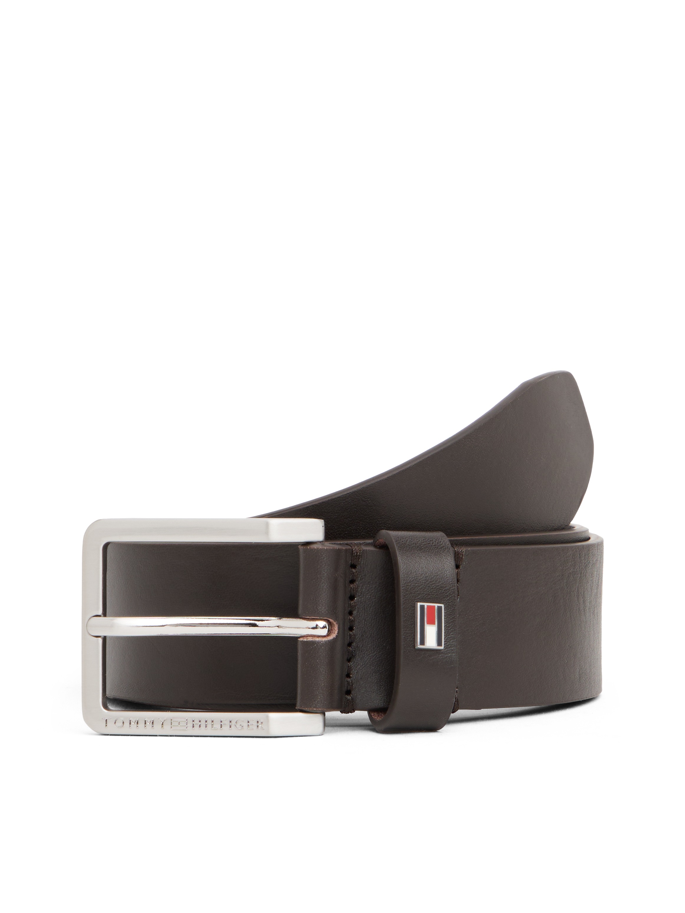 Image of Tommy Hilfiger Ledergürtel "OLIVIER 3,5 cm breit" mit Flag aus Emaille, Breite: 3,5cm