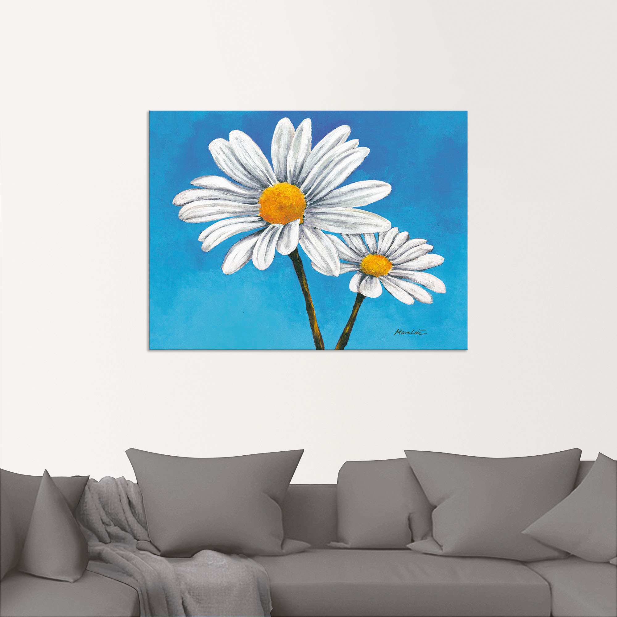 Artland Wandbild »Margeriten auf Blau«, Blumen, (1 St.), als Alubild, Outdoorbild, Leinwandbild in verschied. Grössen