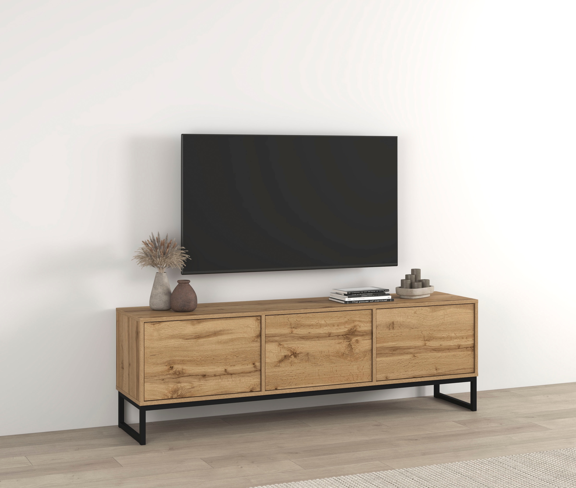 Image of GOODproduct Lowboard "Loft, Breite 157 cm, TV-Board 3 Klappen, Metallkufen" TV-Kommode mit viel Stauraum, push-to-open-Funktion