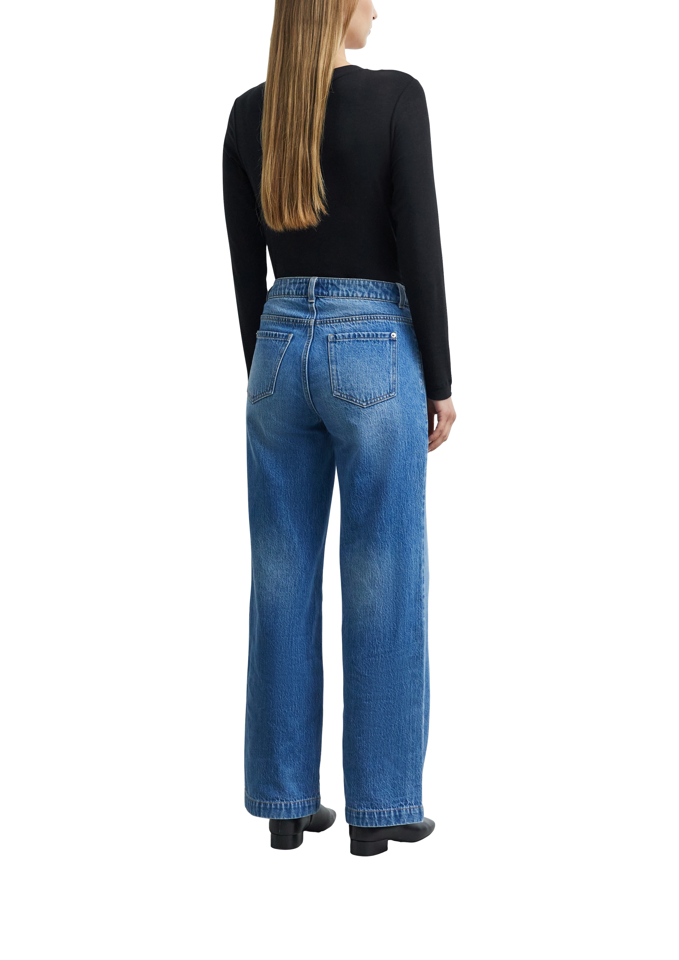 Comma Straight-Jeans mit Gürtel-Detail / Reine Baumwolle