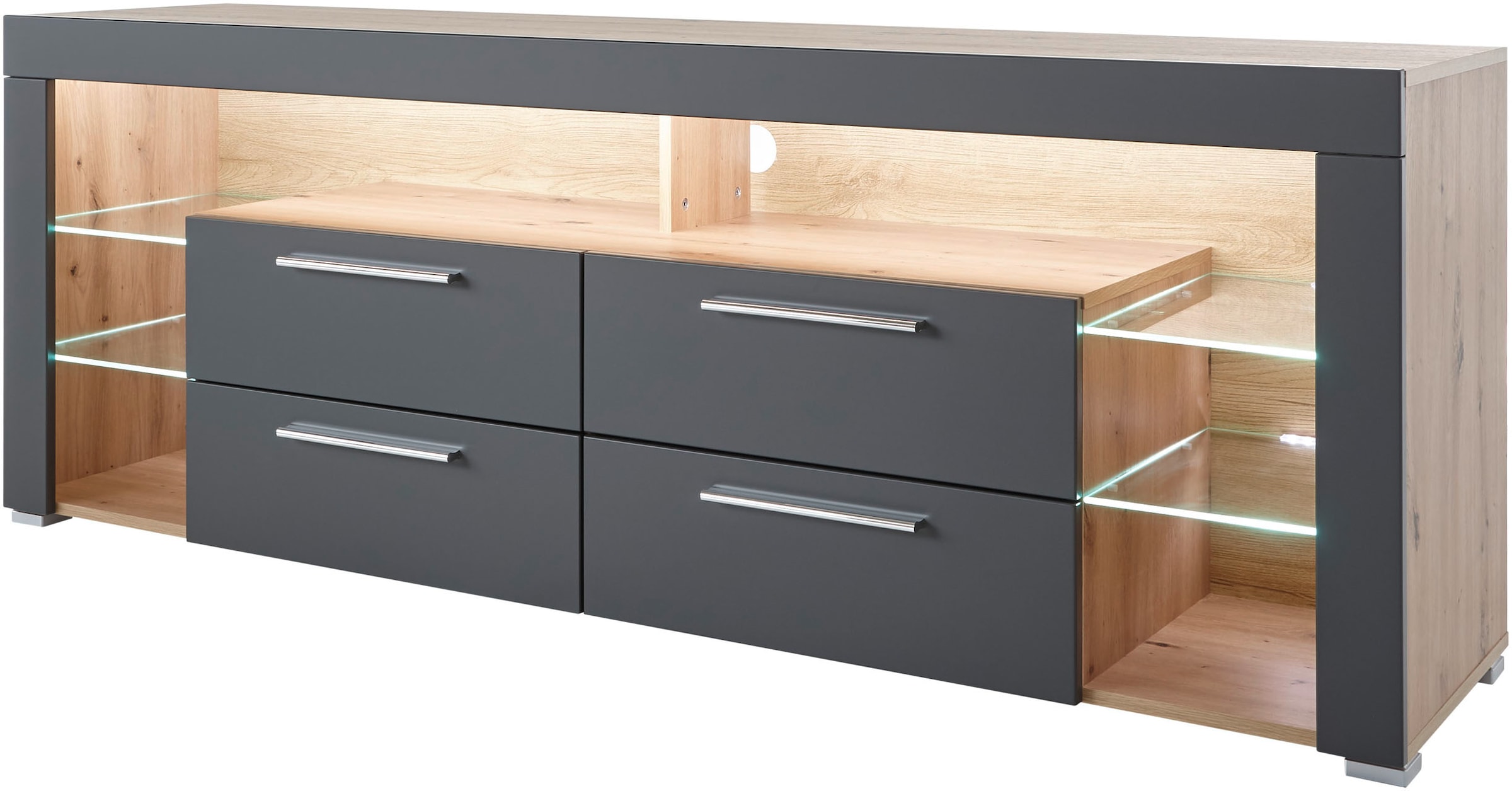 Stolkom Meuble TV »Goal« 4 Schubkästen, 6 offenen Fächern, Stellmass 179/66/44 cm