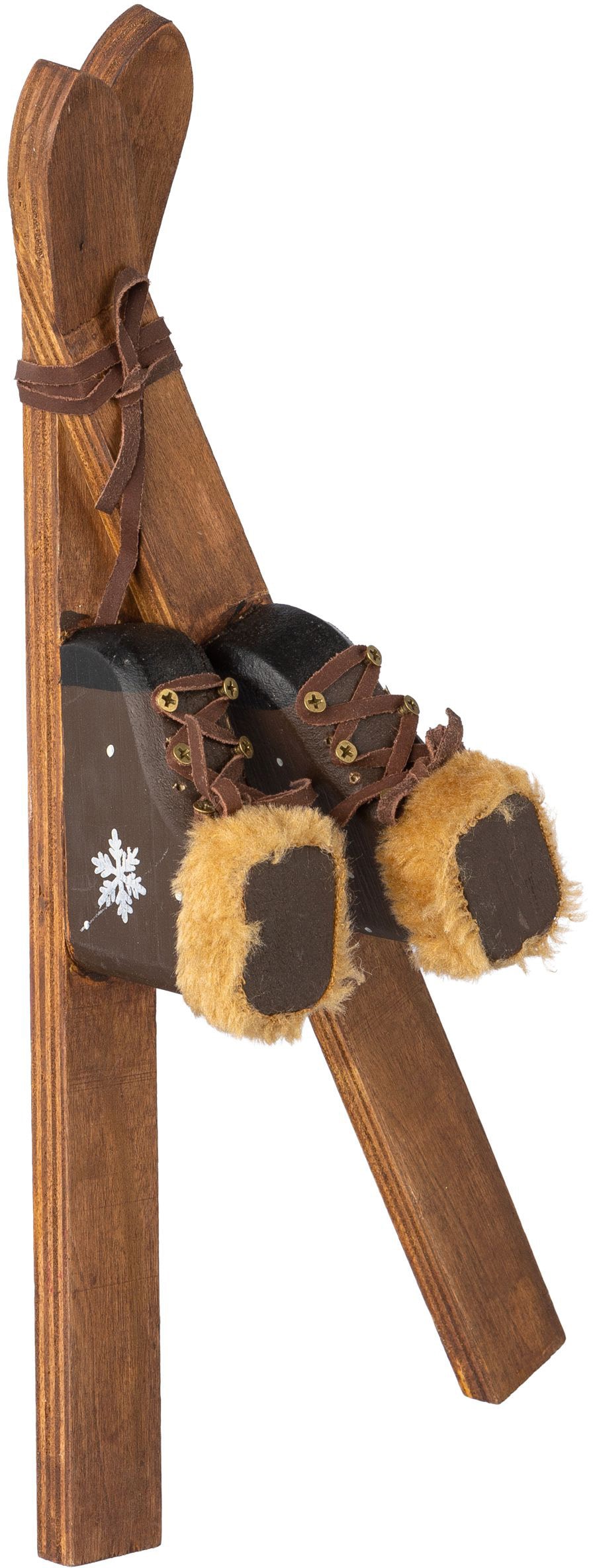 Weihnachtsfigur »Weihnachtsdeko«, Deko-Ski-Set aus Holz mit niedlichen Details