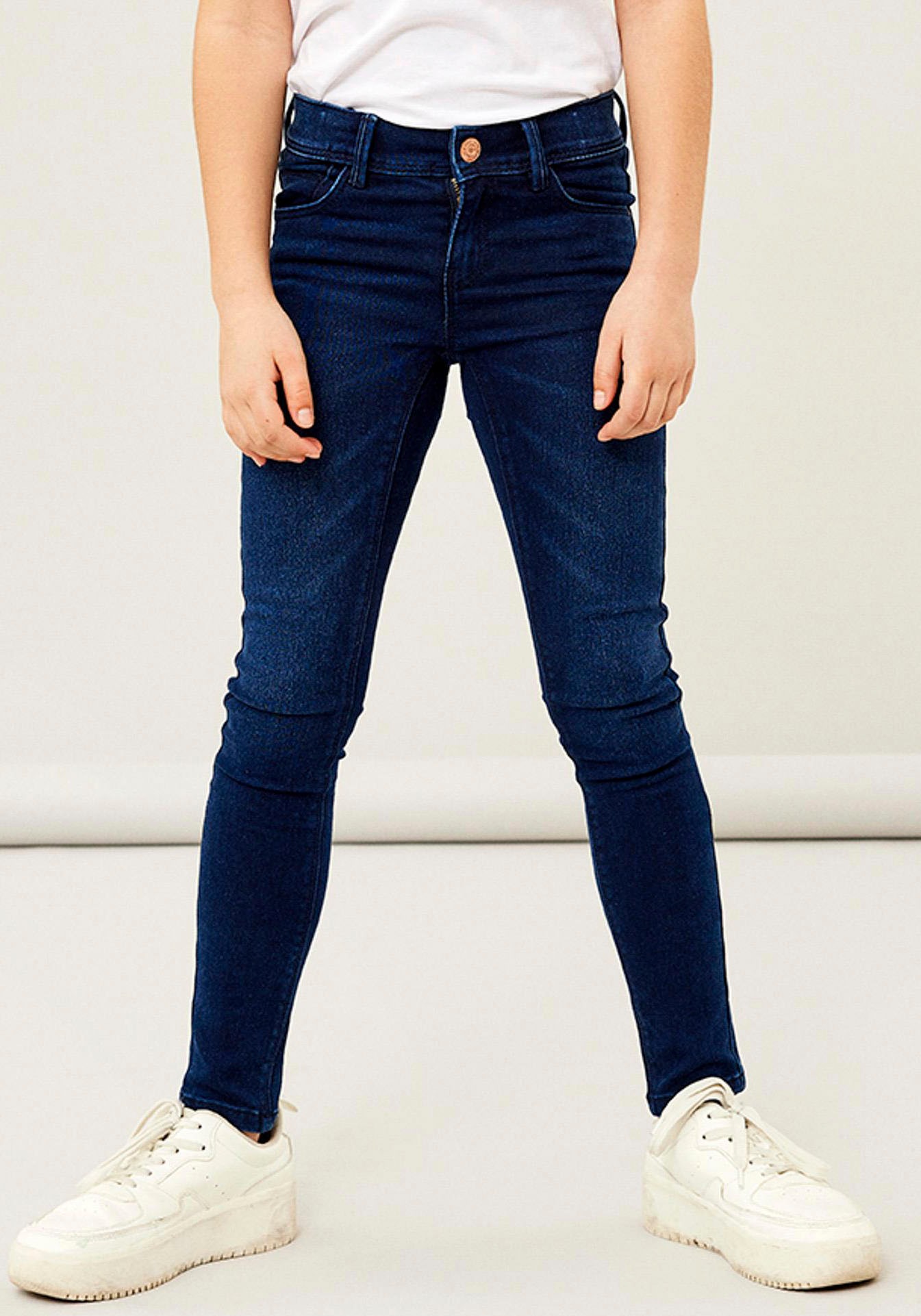 Image of Name It Skinny-fit-Jeans "NKFPOLLY SKINNY JEANS" aus bequemem Stretchdenim