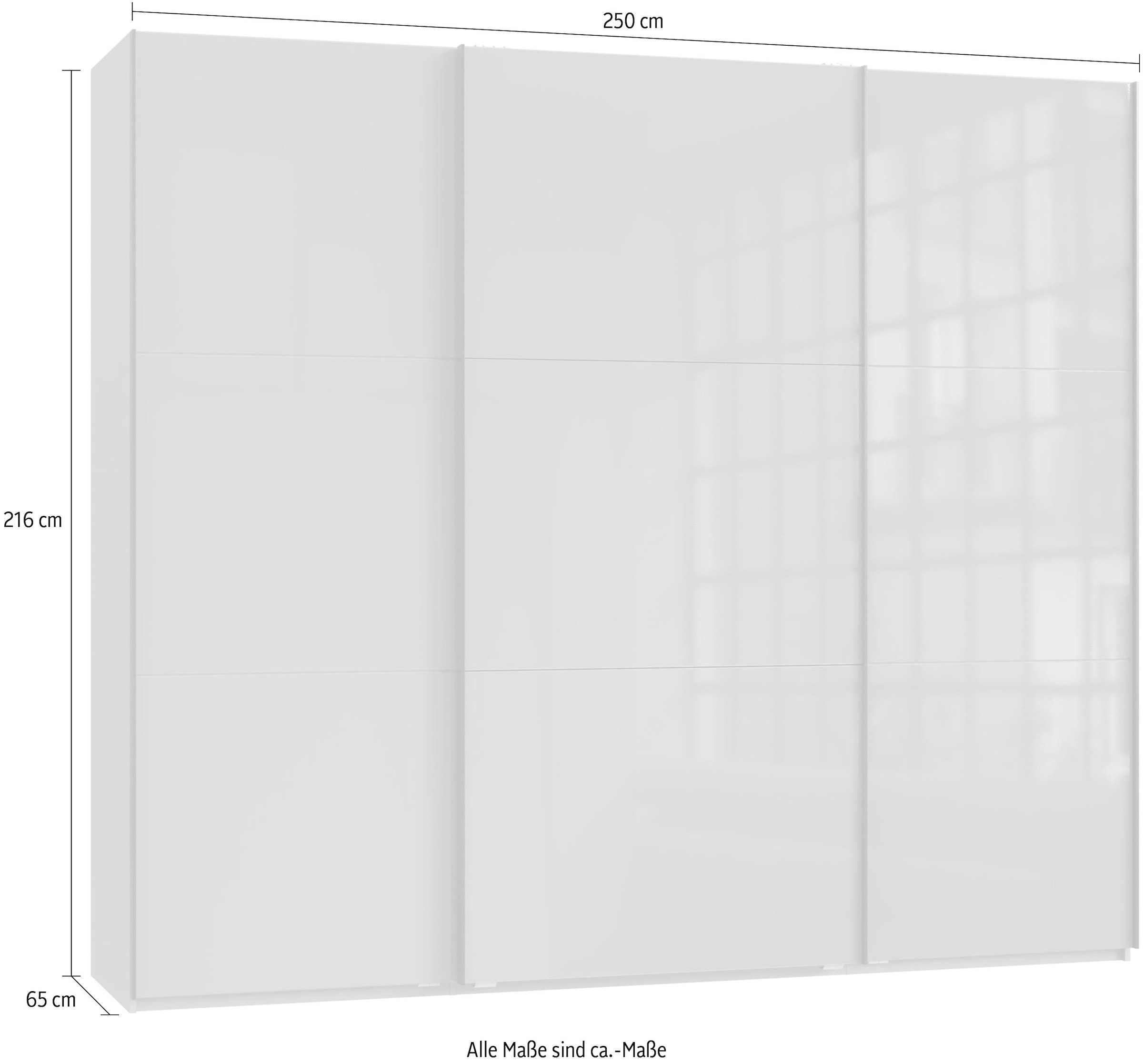 Wimex Kleiderschrank »Indiana by fresh to go, wahlweise mit oder ohne Spiegel«, (INKLUSIVE Innenausstattung und Selbsteinzug für die Türen), grosse Breiten250 oder 300cm, mit oder ohne Glasfront, Made in Germany