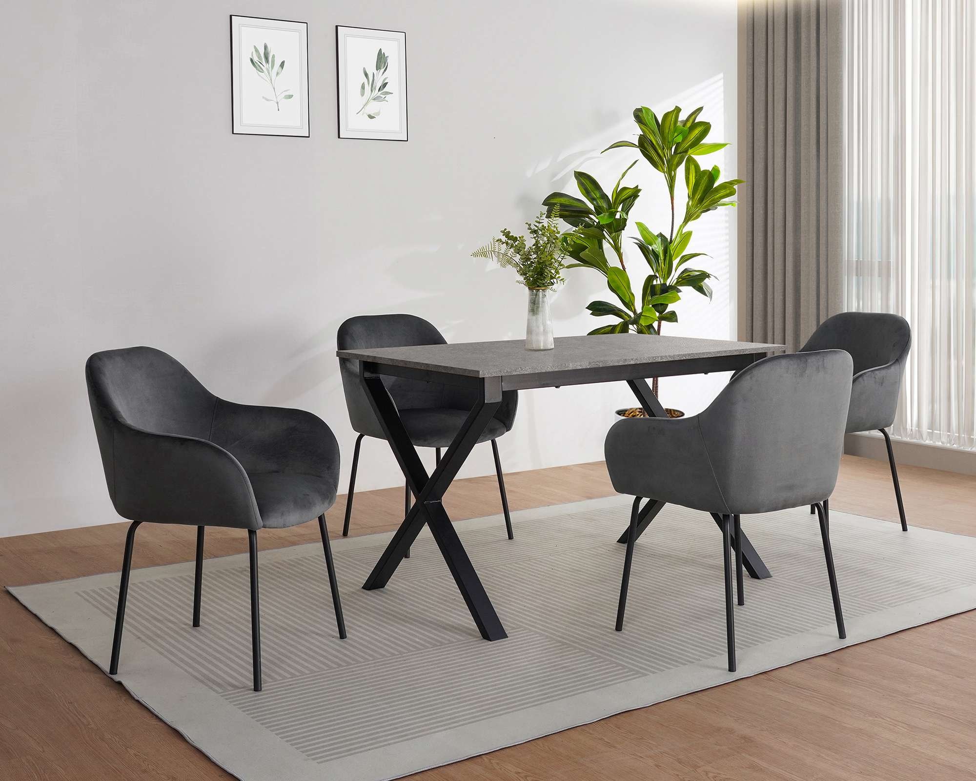 GOODproduct Table de salle à manger »Boddhi« schwarzes Metallgestell, Plattenvarianten wählbar, sowie Grössen