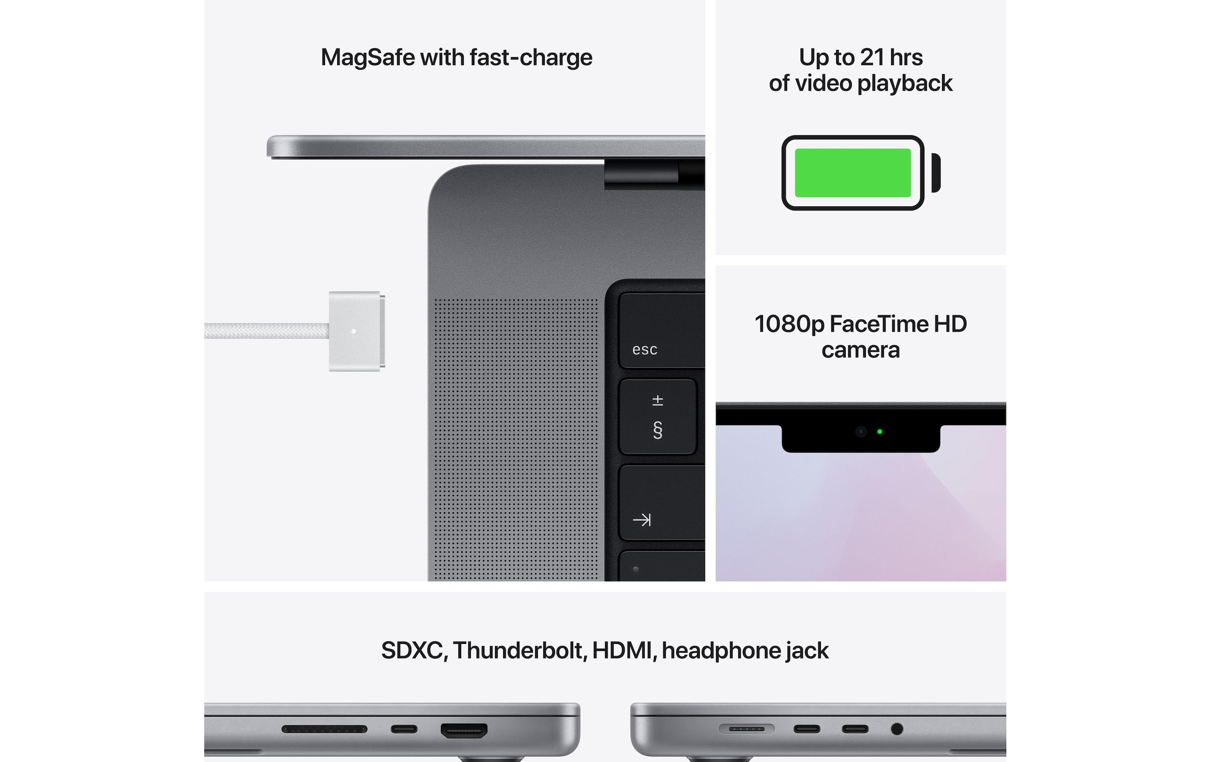 Apple Notebook »MacBook Pro«, 40,98 cm, / 16,2 Zoll, Apple, M1 Pro, M1, 512 GB SSD, MK183SM/A