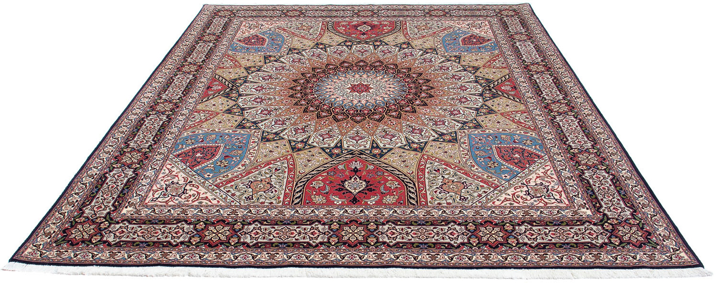 Image of morgenland Orientteppich »Perser - Täbriz - Royal - 305 x 258 cm - mehrfarbig«, rechteckig, 7 mm Höhe, Wohnzimmer, Handgeknüpft, Einzelstück mit Zertifikat bei Ackermann Versand Schweiz