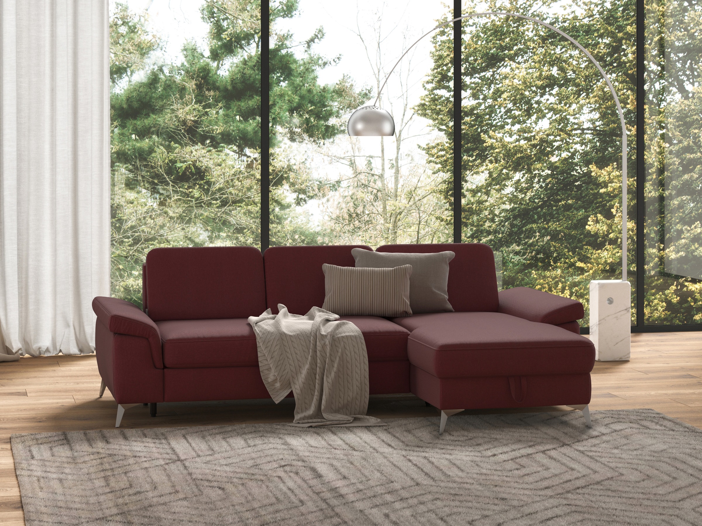 Image of sit&more Ecksofa »Padua«, inklusive Sitztiefenverstellung, Armteilfunktion und Federkern, optional Bettfunktion mit Stauraum, frei im Raum stellbar bei Ackermann Versand Schweiz