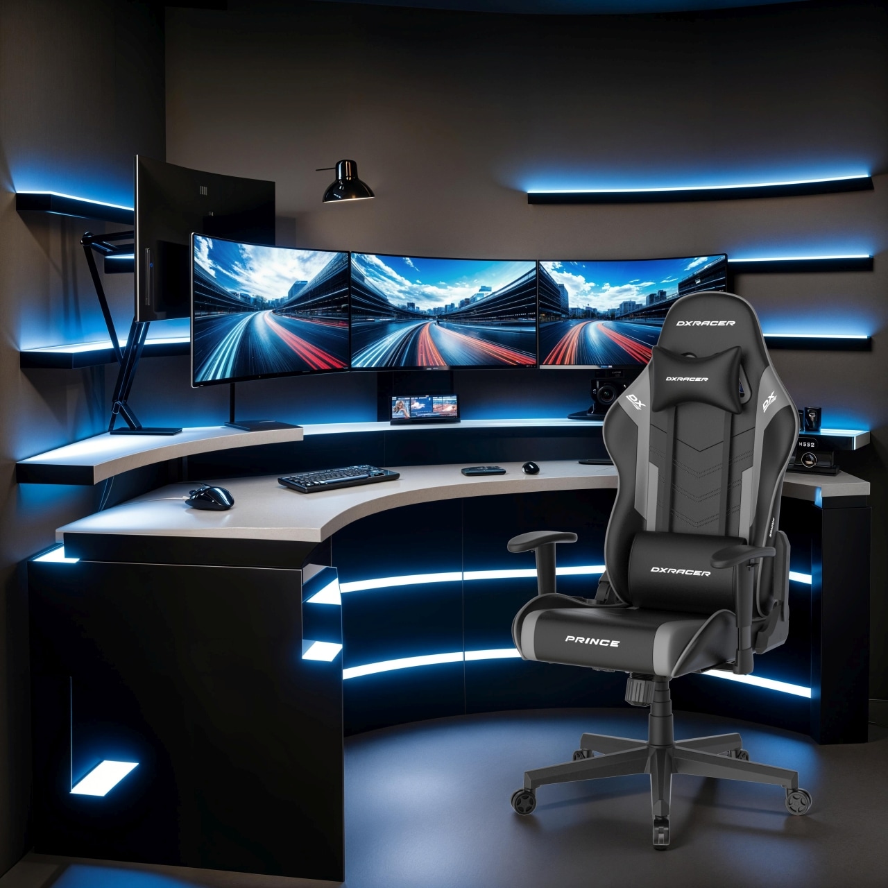 MCA furniture Chaise de jeu »DX Racer Prince Gamingchair« (Set) 1 cuisGaming,Racing,Design,Lordose,Kissen,Armlehne,drehbar,verstellbar