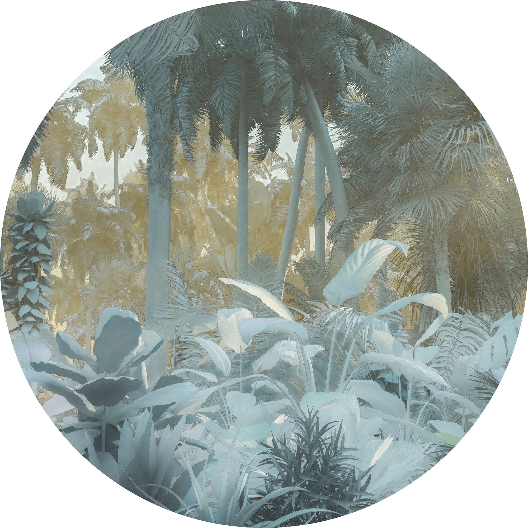 Image of Komar Vliestapete "Vlies selbstklebend - Exotic Jungle - Grösse 125 x 125 cm" bedruckt glatt Wohnzimmer, Schlafzimmer