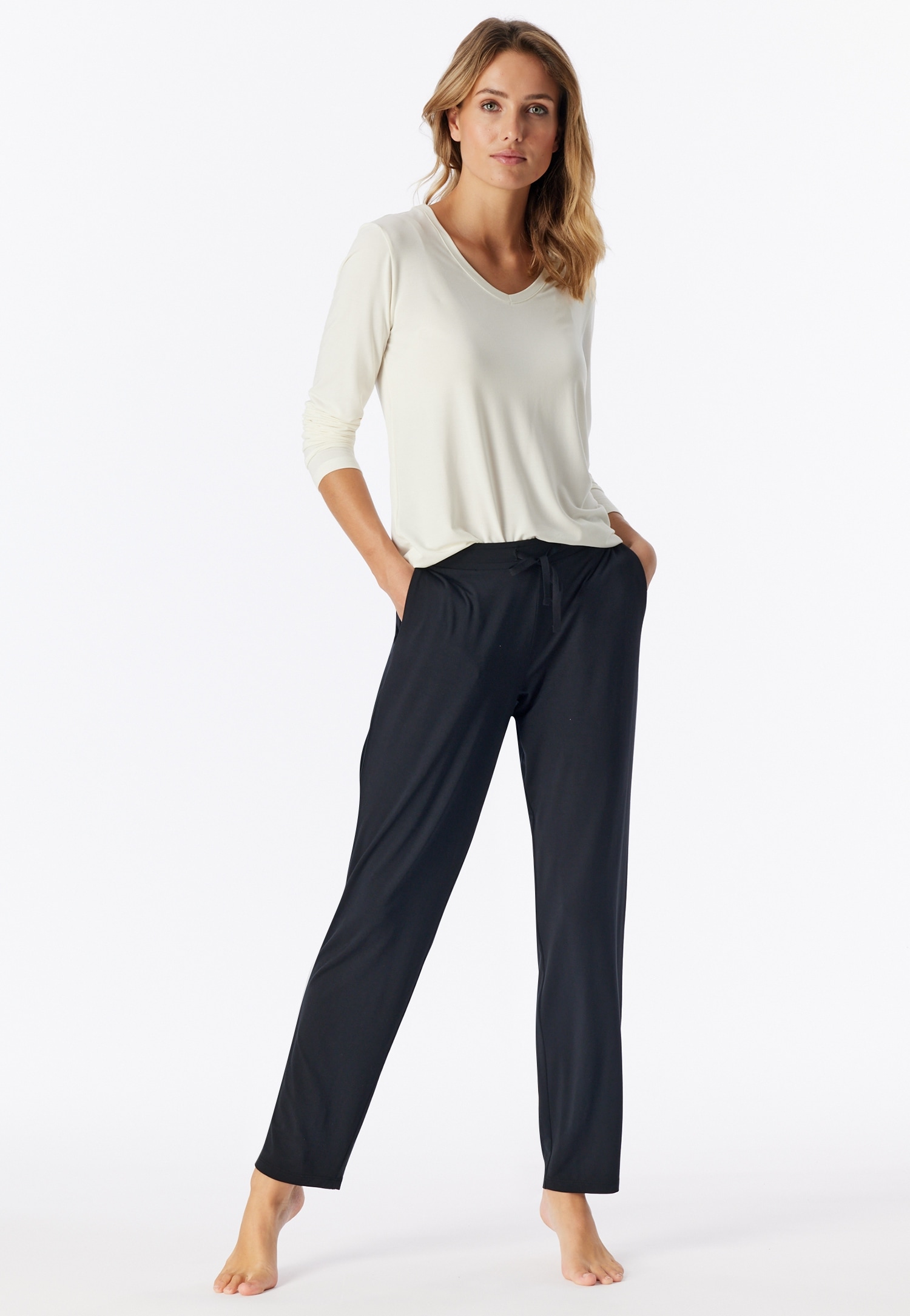 Image of Schiesser Pyjamahose "Mix + Relax" weicher Single-Jersey, Gummizug, Bindeband