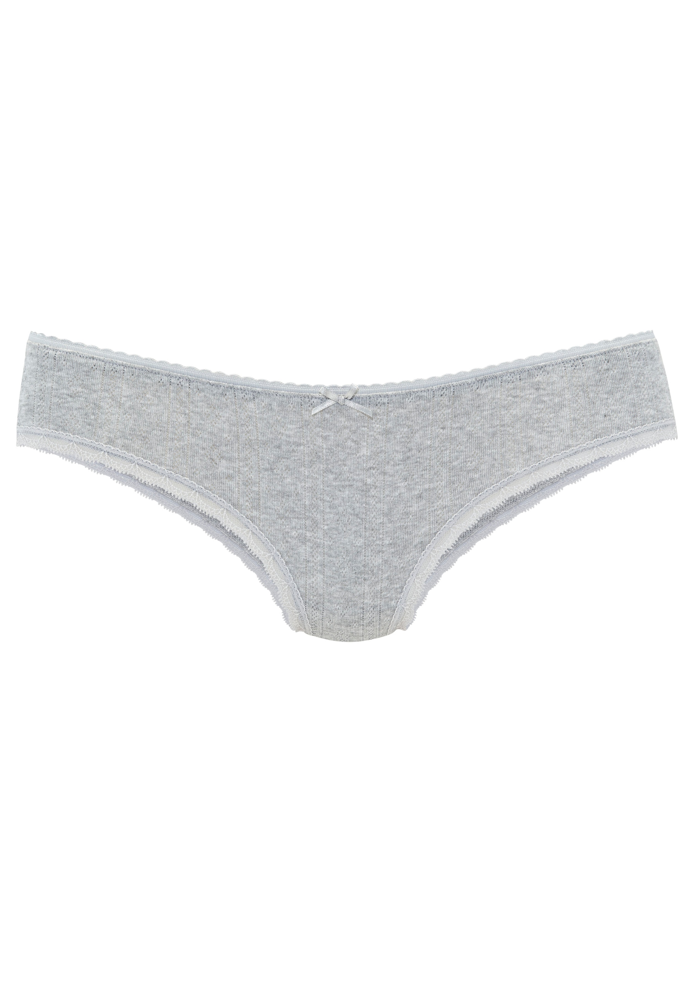 Vivance Slip brésilien 3er-Pack,  aus feiner Pointelle-Ware mit Spitze, reine Baumwolle