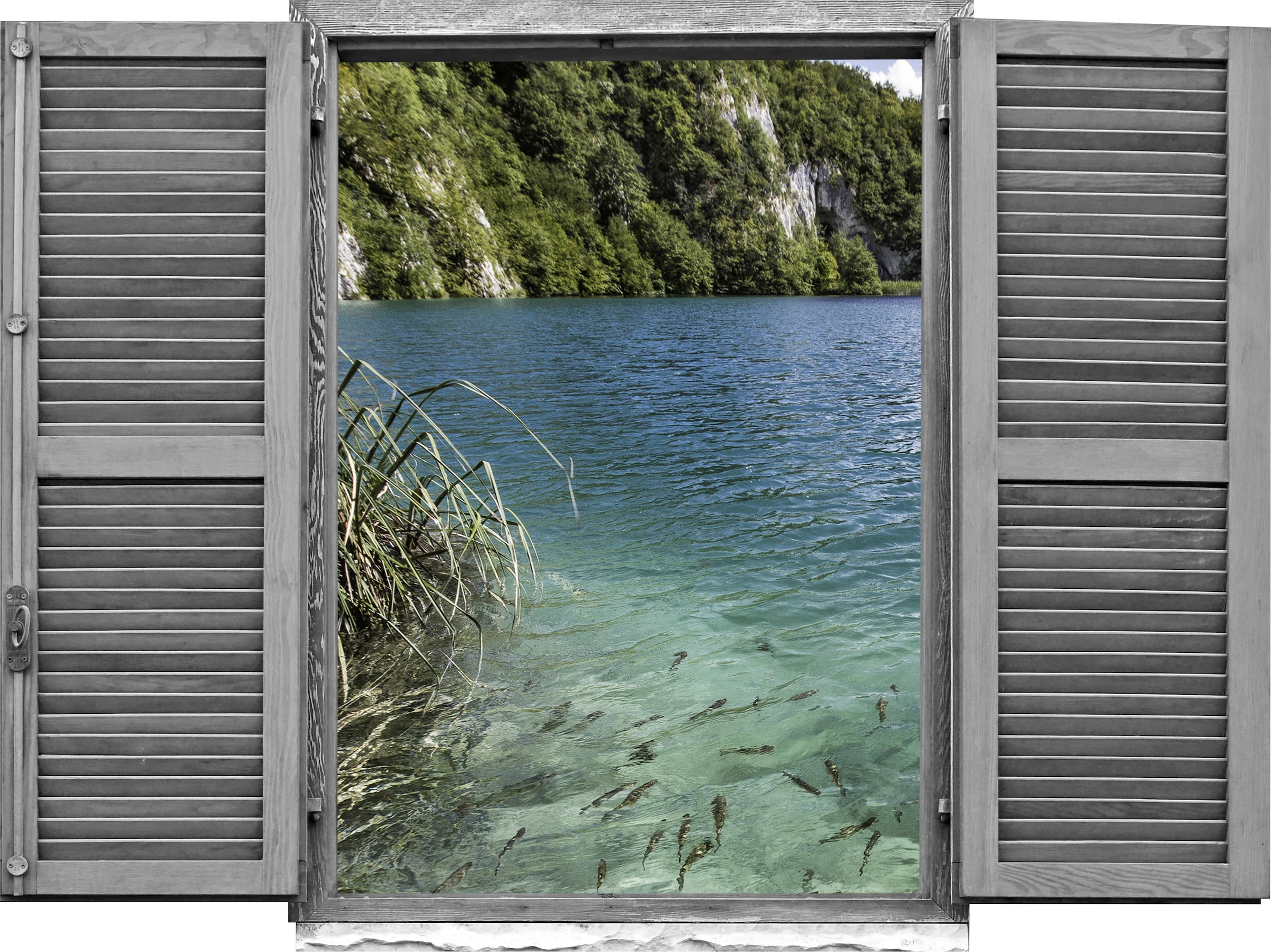 Image of queence Wandtattoo "Berglandschaft" Wandsticker, Wandbild, selbstklebend, 3D, Fenster