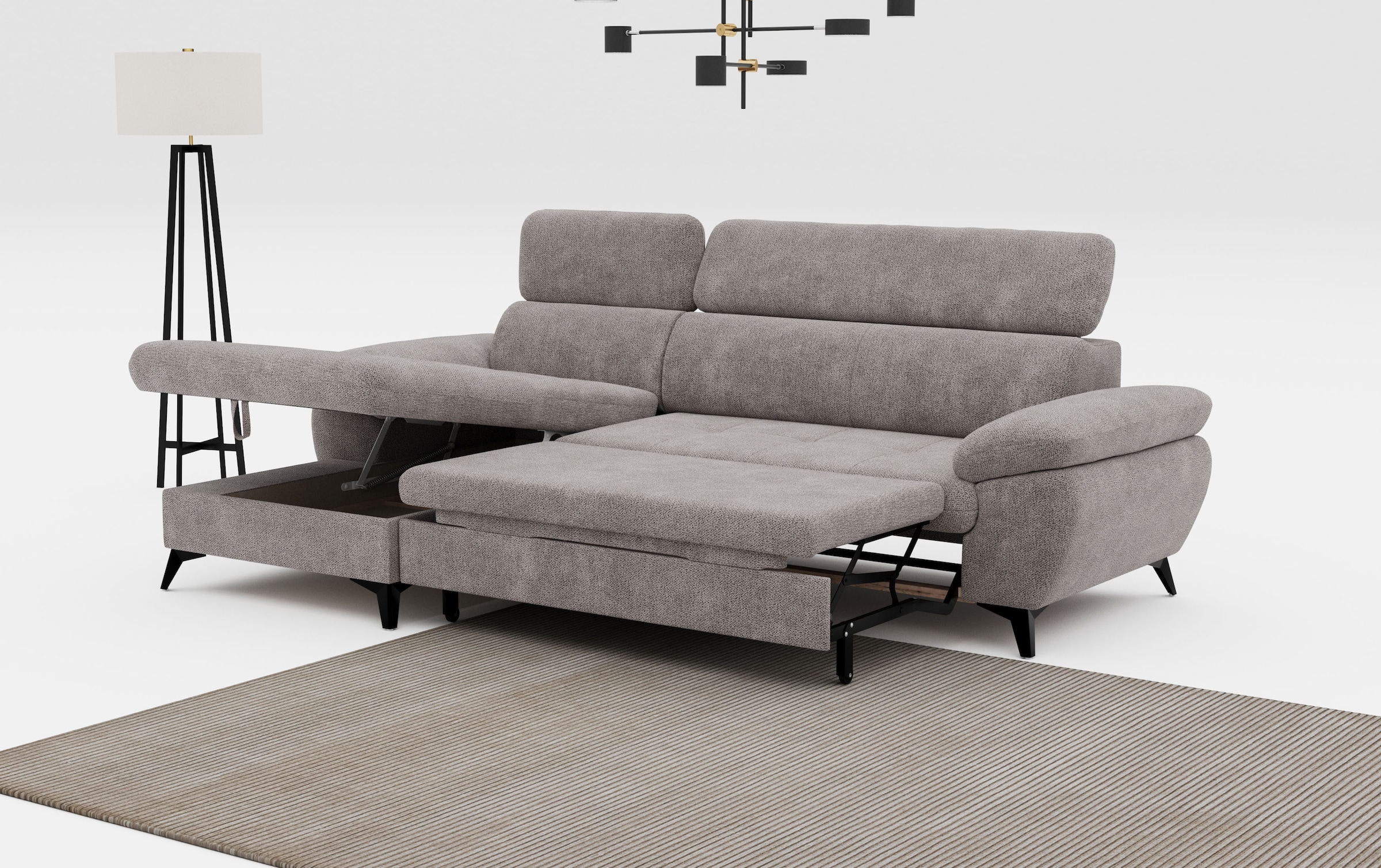 COTTA Ecksofa »Hudson L-Form«, mit Kopfteilverstellung, wahlweise mit Bettfunktion & Bettkasten