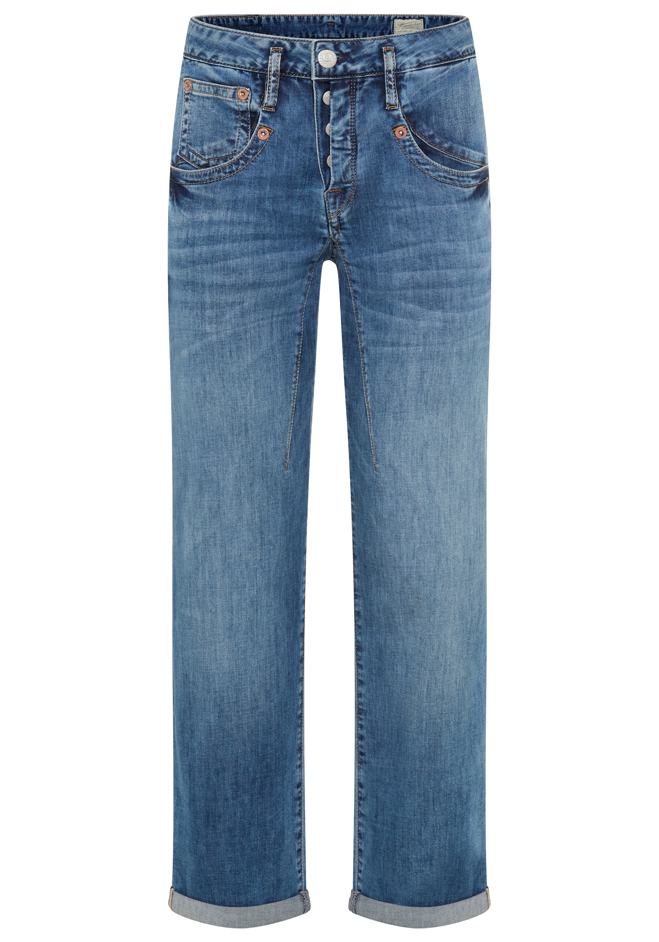 Herrlicher Jeans boyfriend »Shyra Tap Denim Light« coupe droite, avec patte de boutonnage