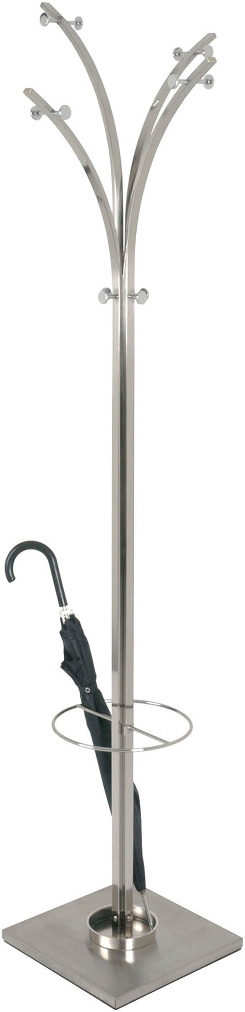 Image of HAKU Garderobenständer "Kleiderständer, Standgarderobe" quadratisch - aus Metall Silber - B/T/H 45/45/187 cm