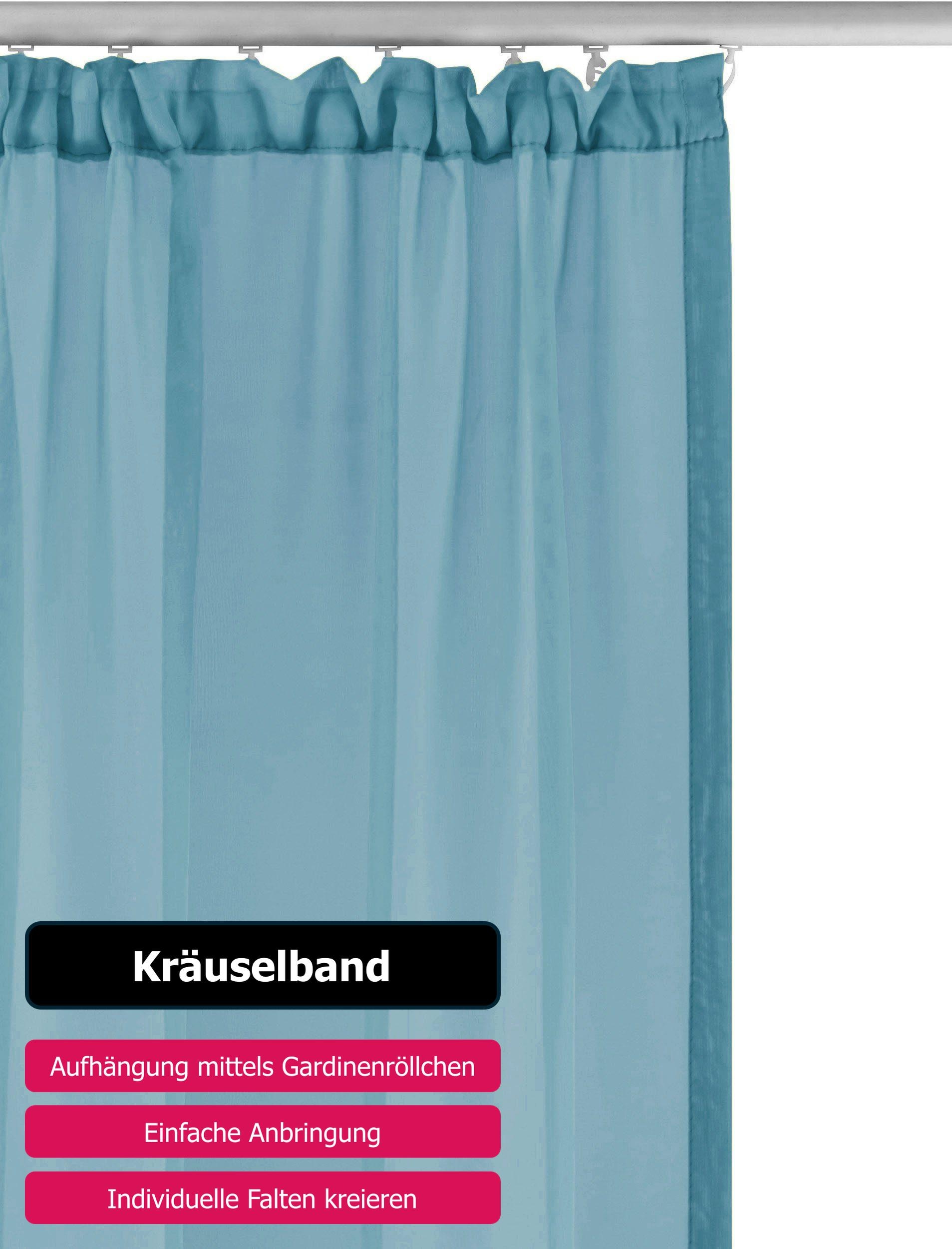 my home Gardine »XANA mit Ösen, Kräuselband oder Schlaufen«, (1 St.)