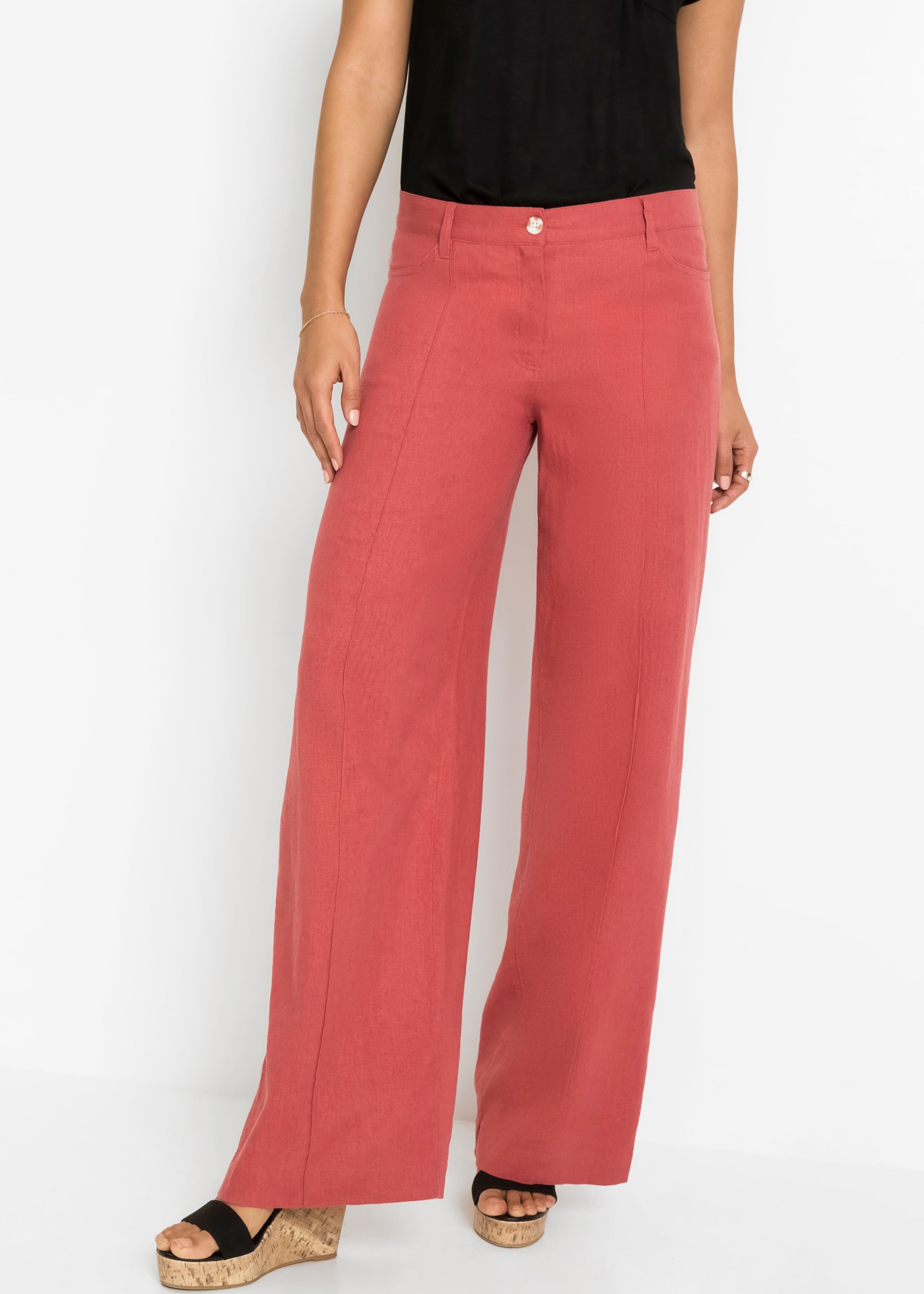 Image of bonprix Palazzohose aus Leinen und Viskose, Loose Fit, eleganter Stil