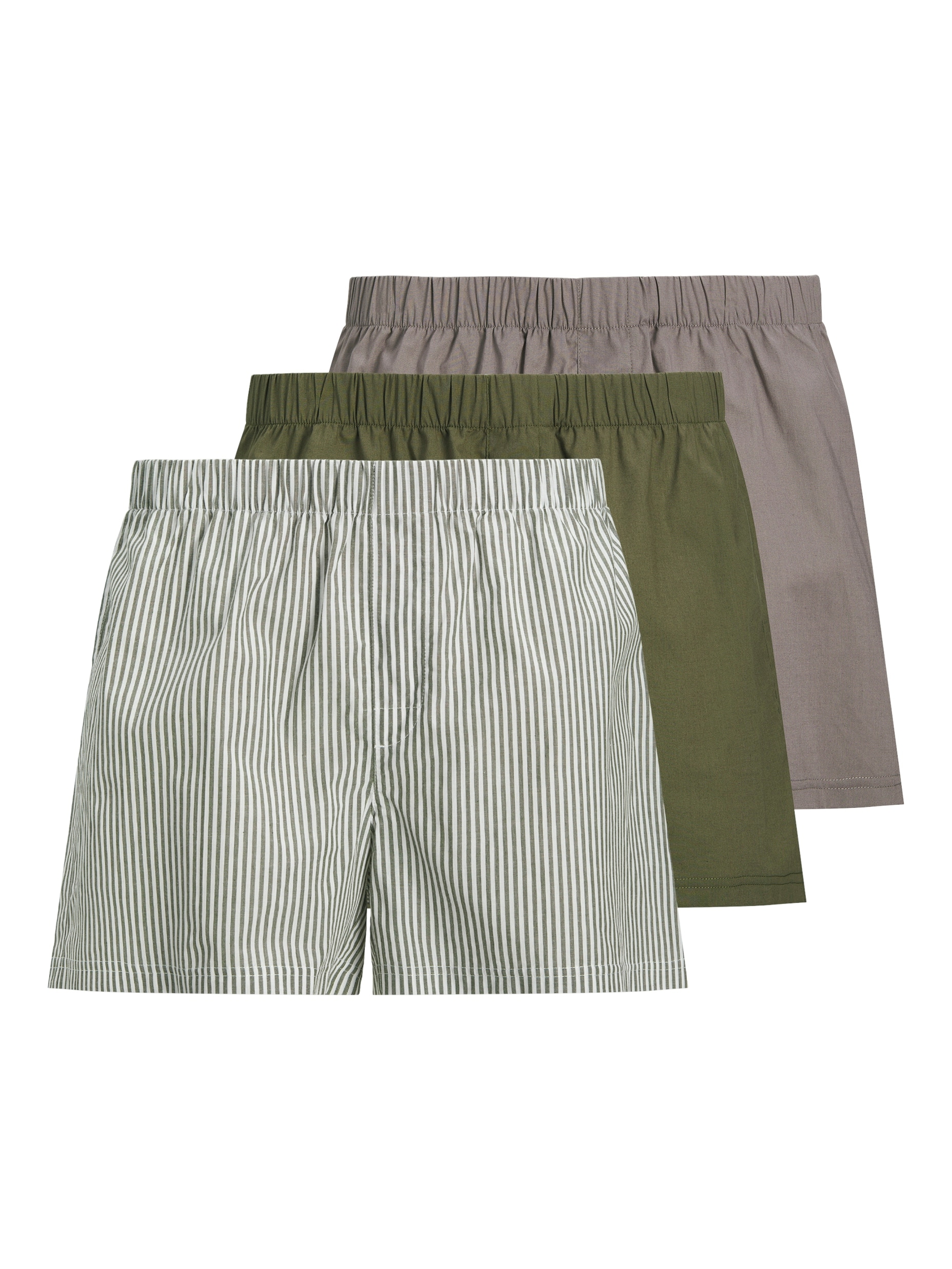 Jack & Jones Boxershorts »JACMILANO WOVEN BOXERS 3 PACK NOOS« Packung, 3 Stk. Baumwolle, elastisches Bündchen