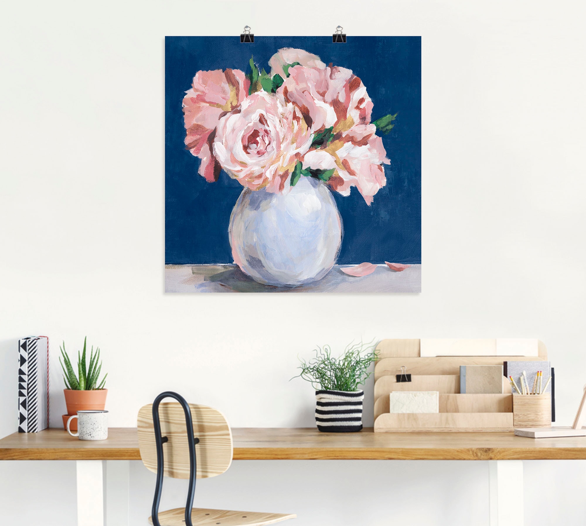 Artland Wandbild »Süsse Pfingstrosen in der Vase«, Blumenbilder, (1 St.), als Leinwandbild, Poster in verschied. Grössen