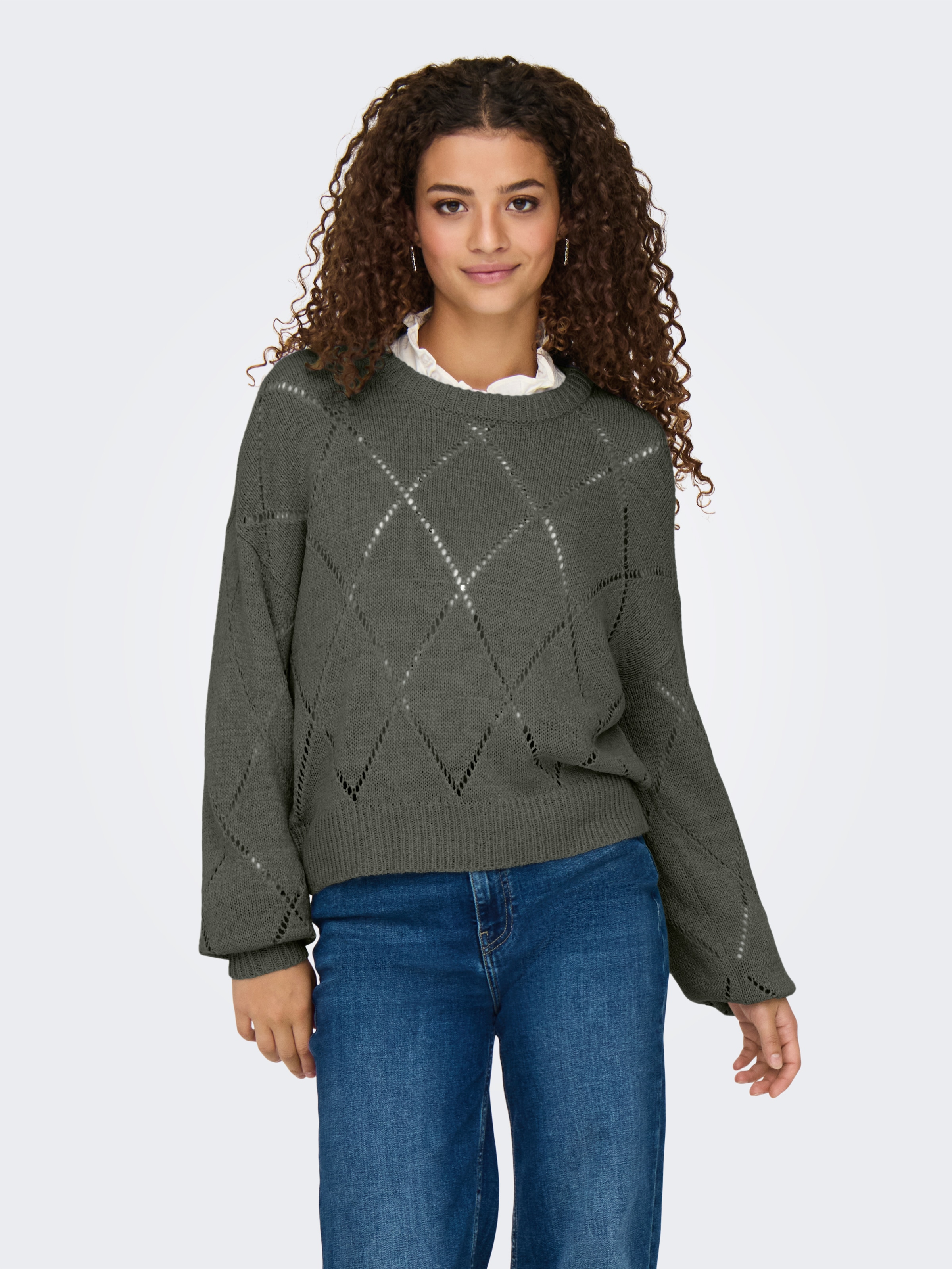 ONLY Strickpullover »ONLGEENAS LS STRUCTURE O-NECK CC KNT«