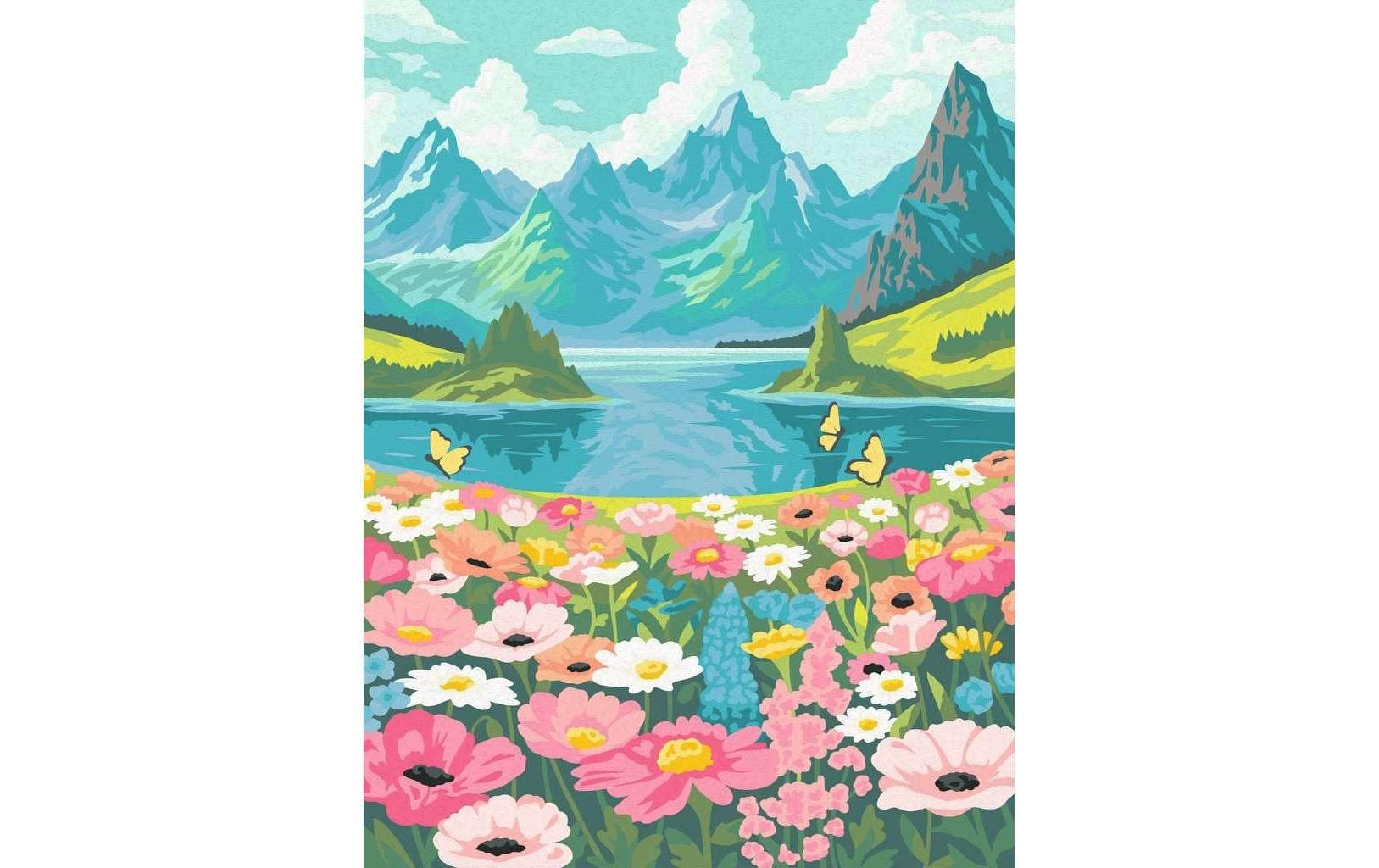 Ravensburger Peinture par numéros »Adults Premium – blumenmeer am Bergsee«