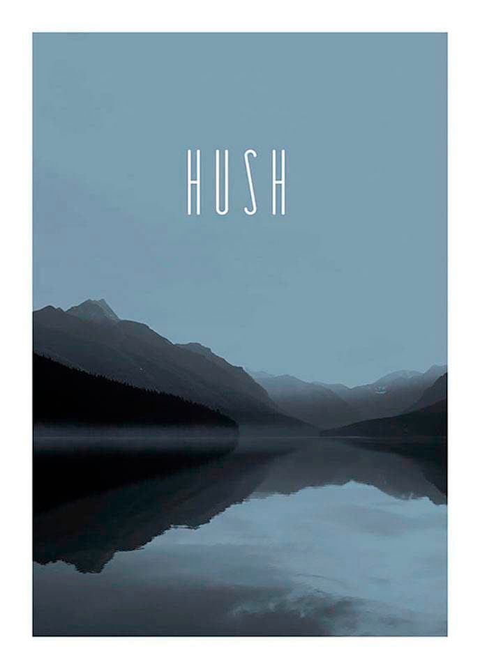 Image of Komar Bild "Word Lake Hush Steel" Natur 1 Stk. tlg. Wandbild zur Dekoration - ohne Rahmen