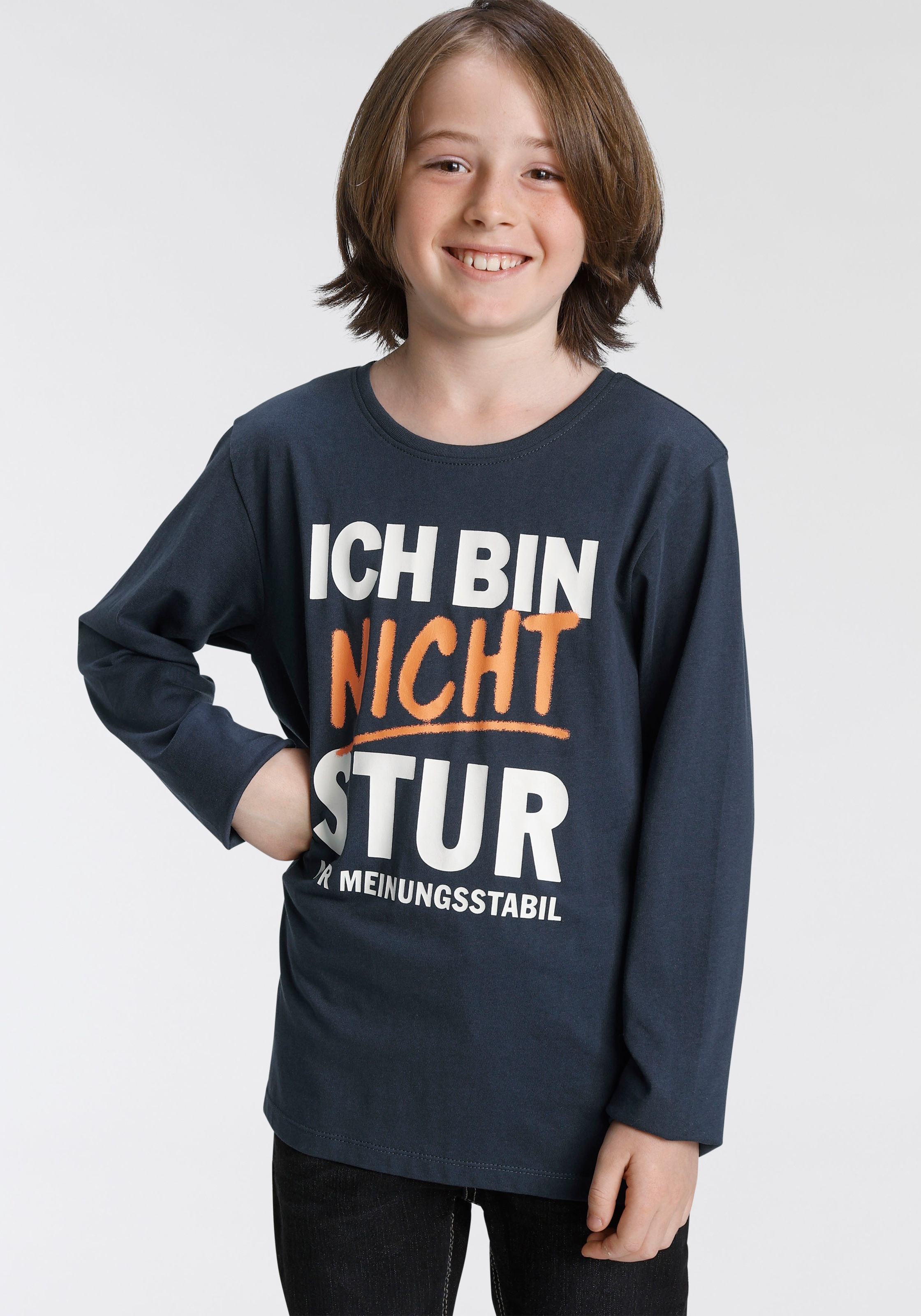 Image of KIDSWORLD Langarmshirt »ICH BIN NICHT STUR« bei Ackermann Versand Schweiz