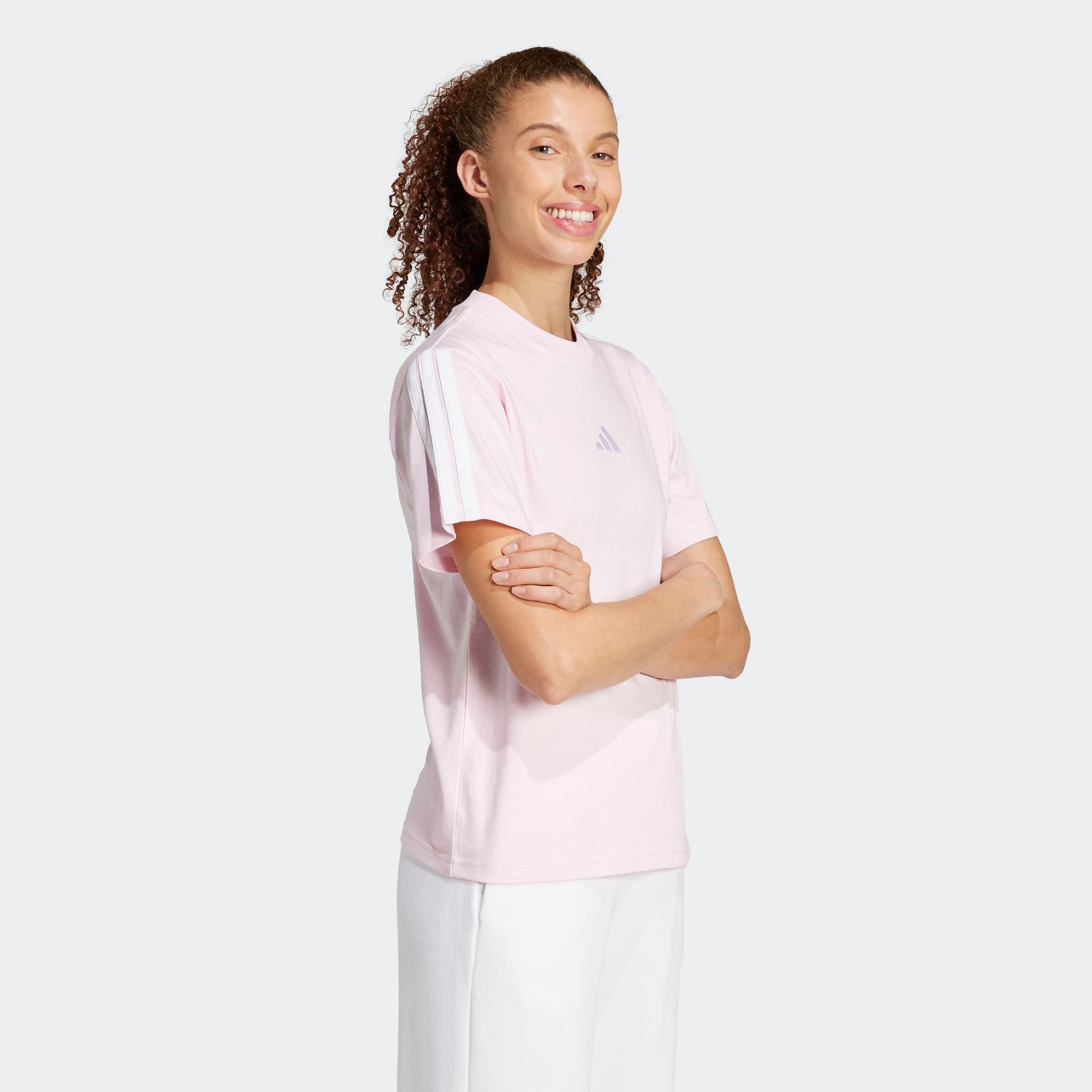 Image of adidas Sportswear T-Shirt "ESSENTIALS 3-STREIFEN COTTON" klassische 3-Streifen an den Ärmeln, ohne Verschluss