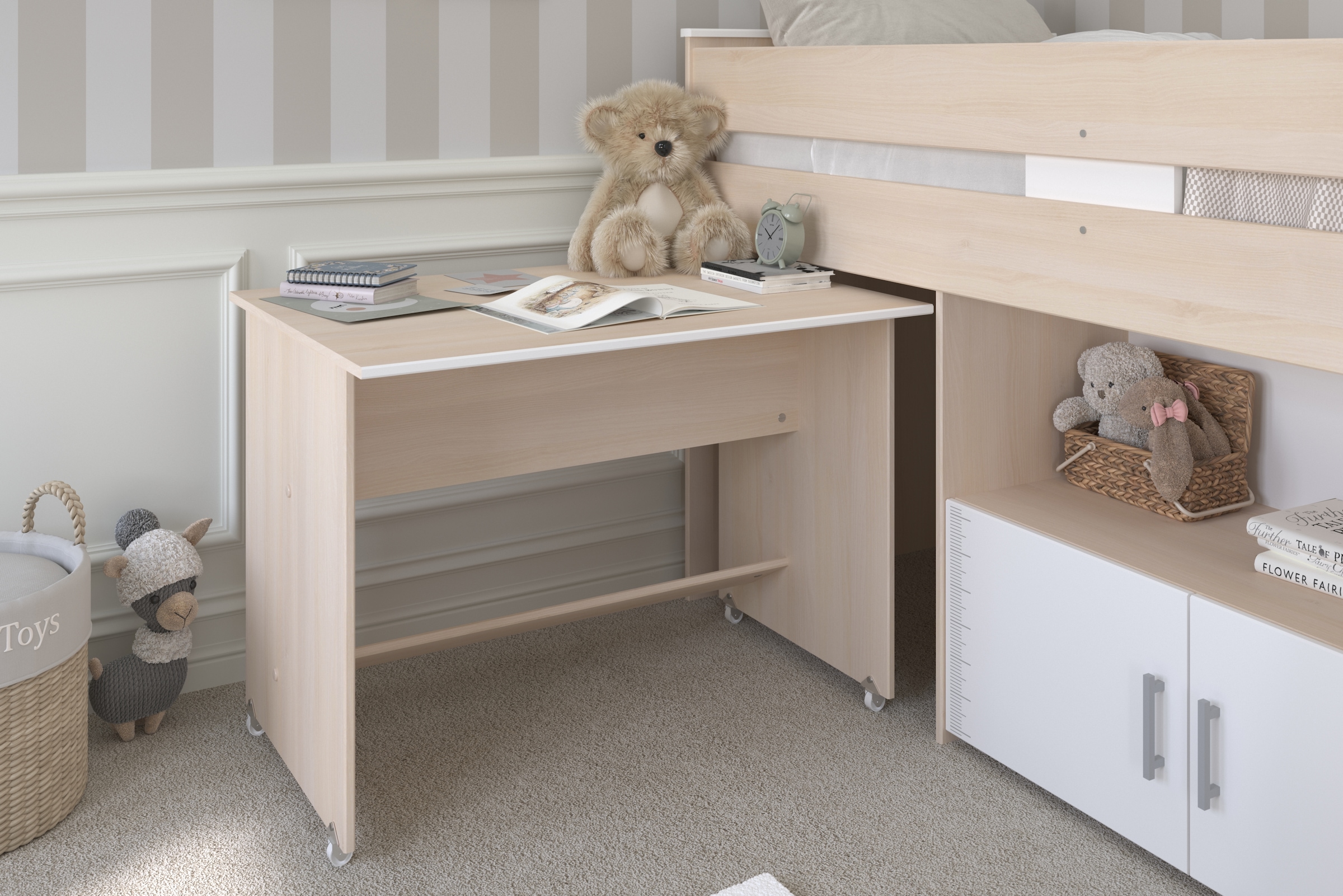 Parisot Jugendzimmer-Set »Parisot Charly 22« Set, 2 tlg. ausziehbarer Schreibtisch auf Rollen