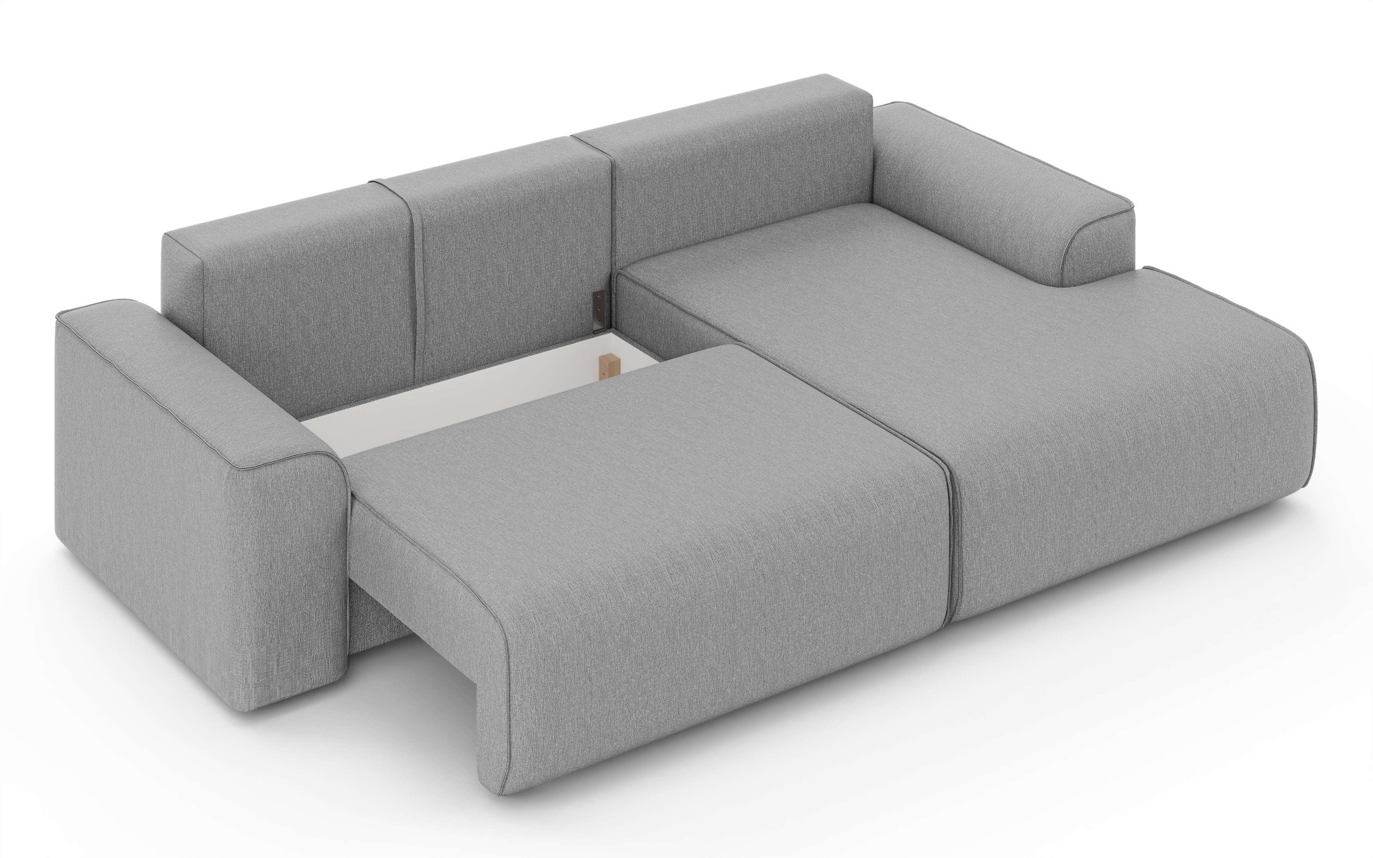 Home affaire Ecksofa »Santenay mit Bettfunktion und Bettkasten, Masse: B/T/H 266/164/90 cm«, L-Form mit Wellenfederung, Schlaffläche: 140x213 cm, auch in Cord