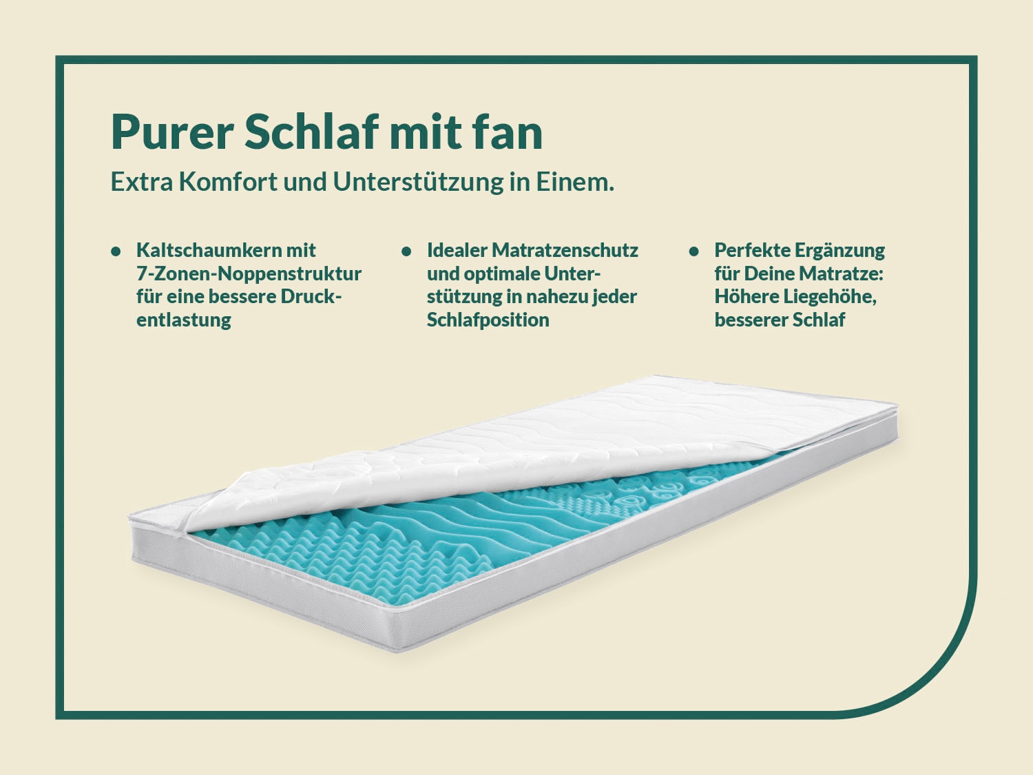 fan Topper »Big Komfort Plus, 7 Zonen Topper 90x200, 180x200 cm & weitere Grössen« Matratze, Boxspringbett, Hausstauballergiker geeignet, ergonomisch