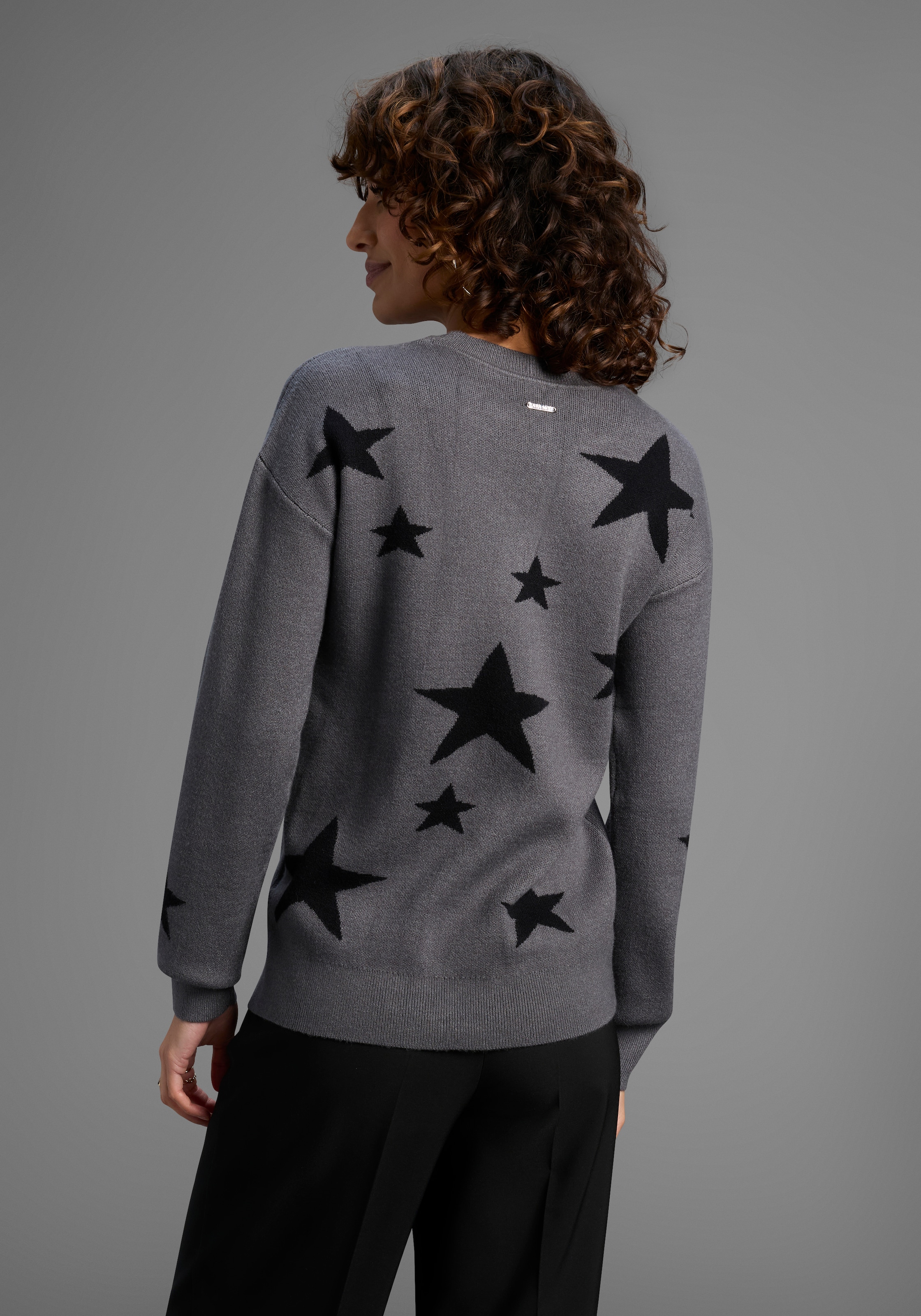 Laura Scott Pull à col rond kuscheliger Winterstrick mit Sternenmuster - NEUE KOLLEKTION