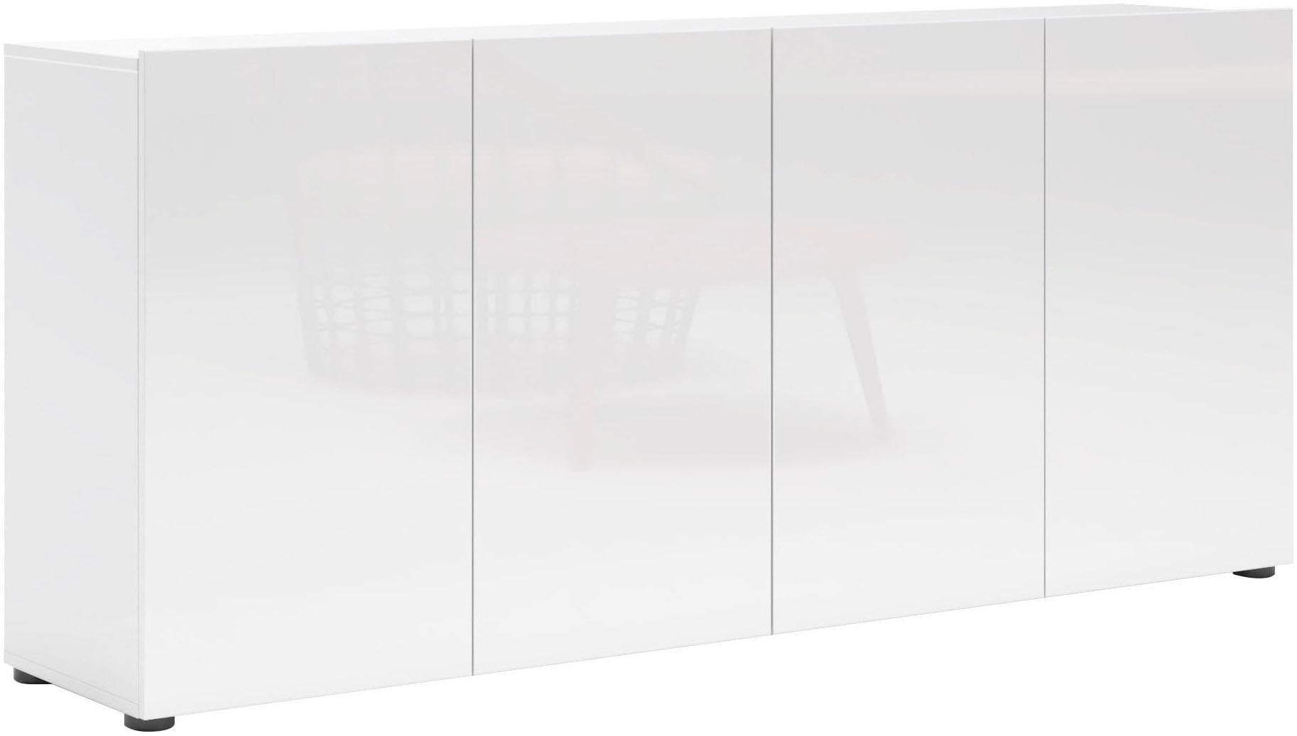 Image of Home affaire Sideboard "MISTER- Sideboard, Anrichte, Kommode, Made in Italy, 4 Fächer" Kommode mit 4 Türen, komplett Hochglanz lackiert, Breite 180cm