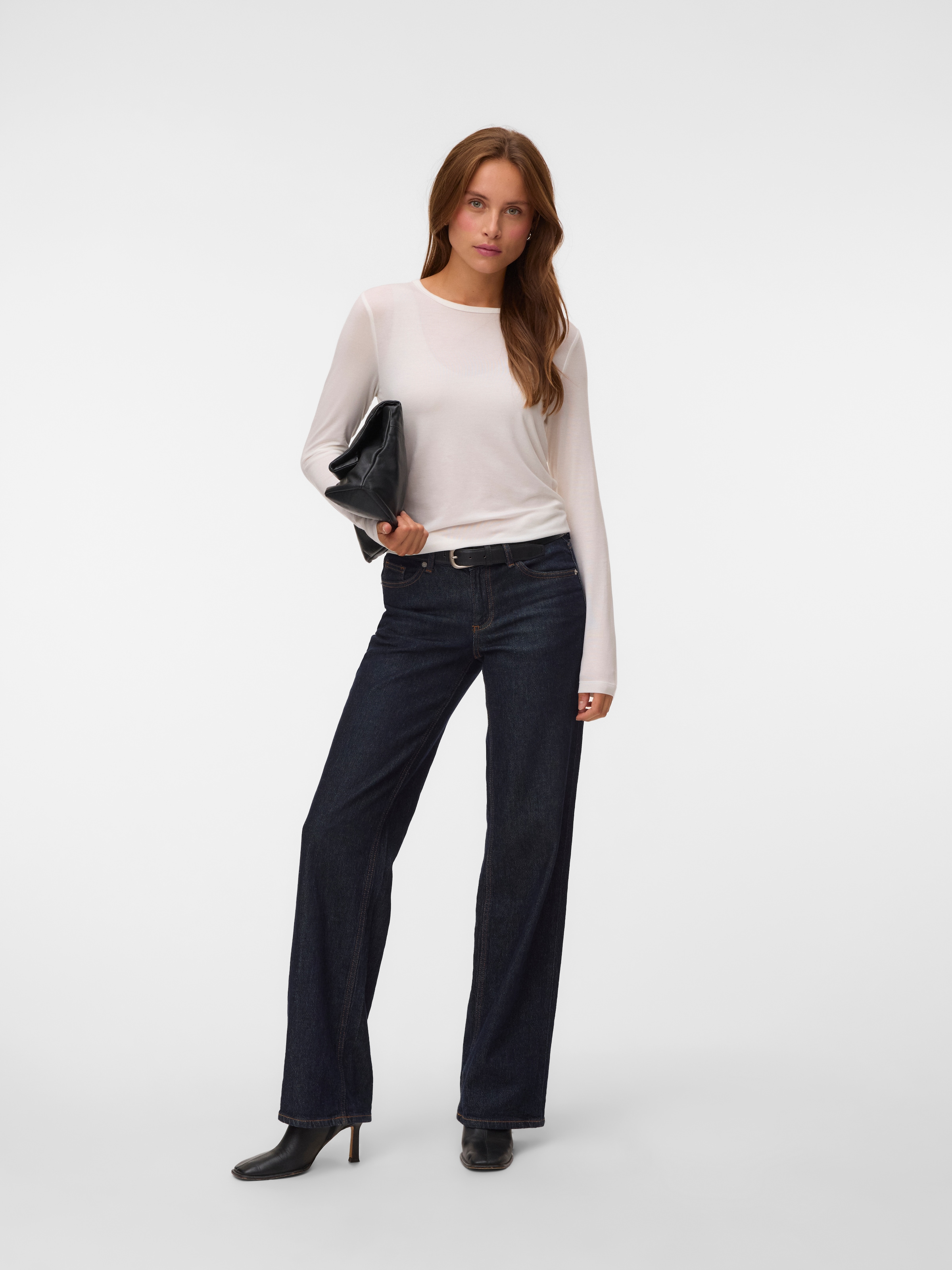 Vero Moda T-shirt à manches longues »VMADA LS TOP JRS NOOS« mélange de matériaux, coupe régulière
