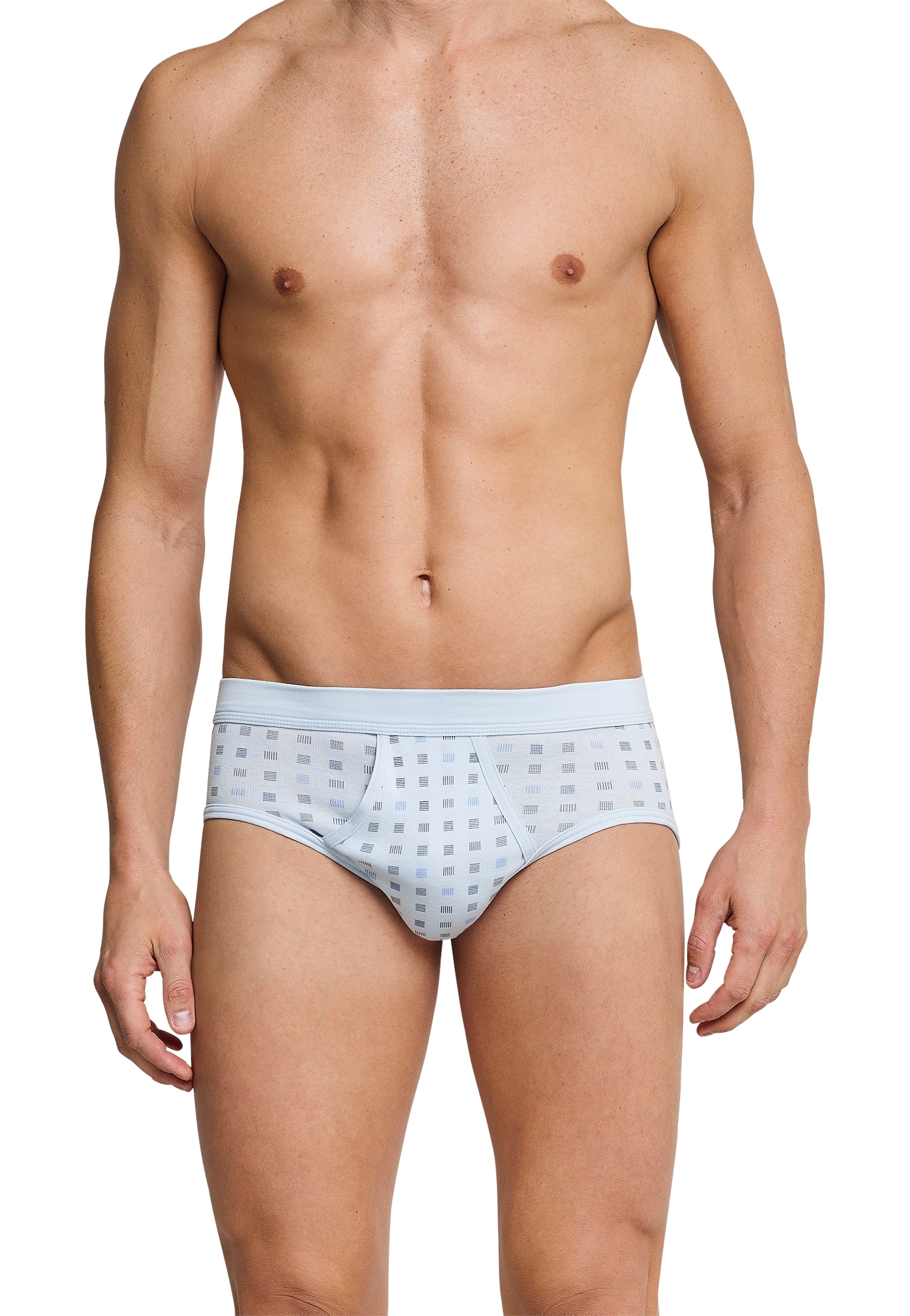 Schiesser Slip »Essentials«, (2er Pack), mit Eingriff, Feinripp-Qualität, Softbund, kariert, Baumwolle