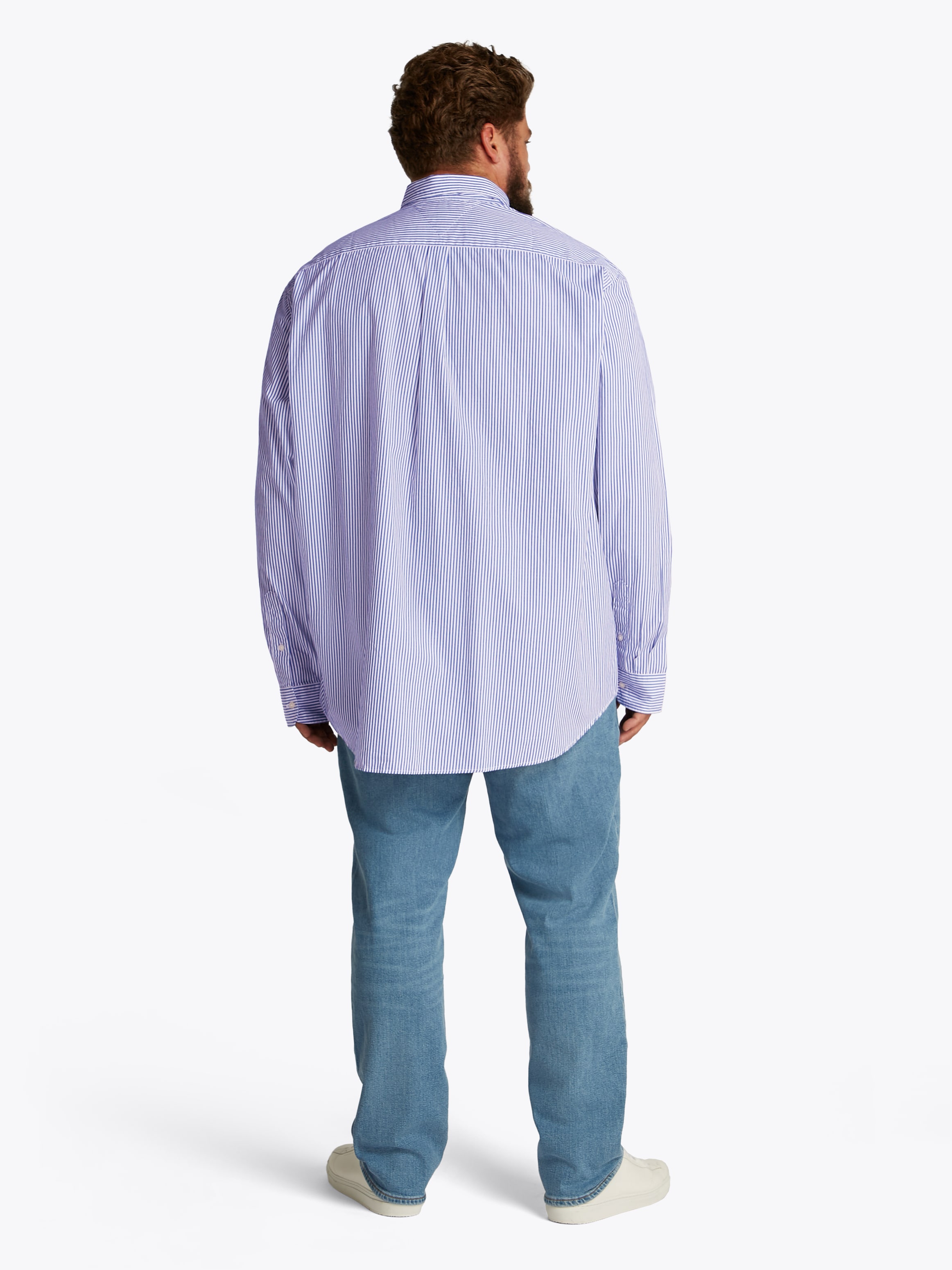 Tommy Hilfiger Big & Tall Langarmhemd »BT-FLEX POPLIN CL STP SHIRT-B«, in Grossen Grössen, Logostickerei