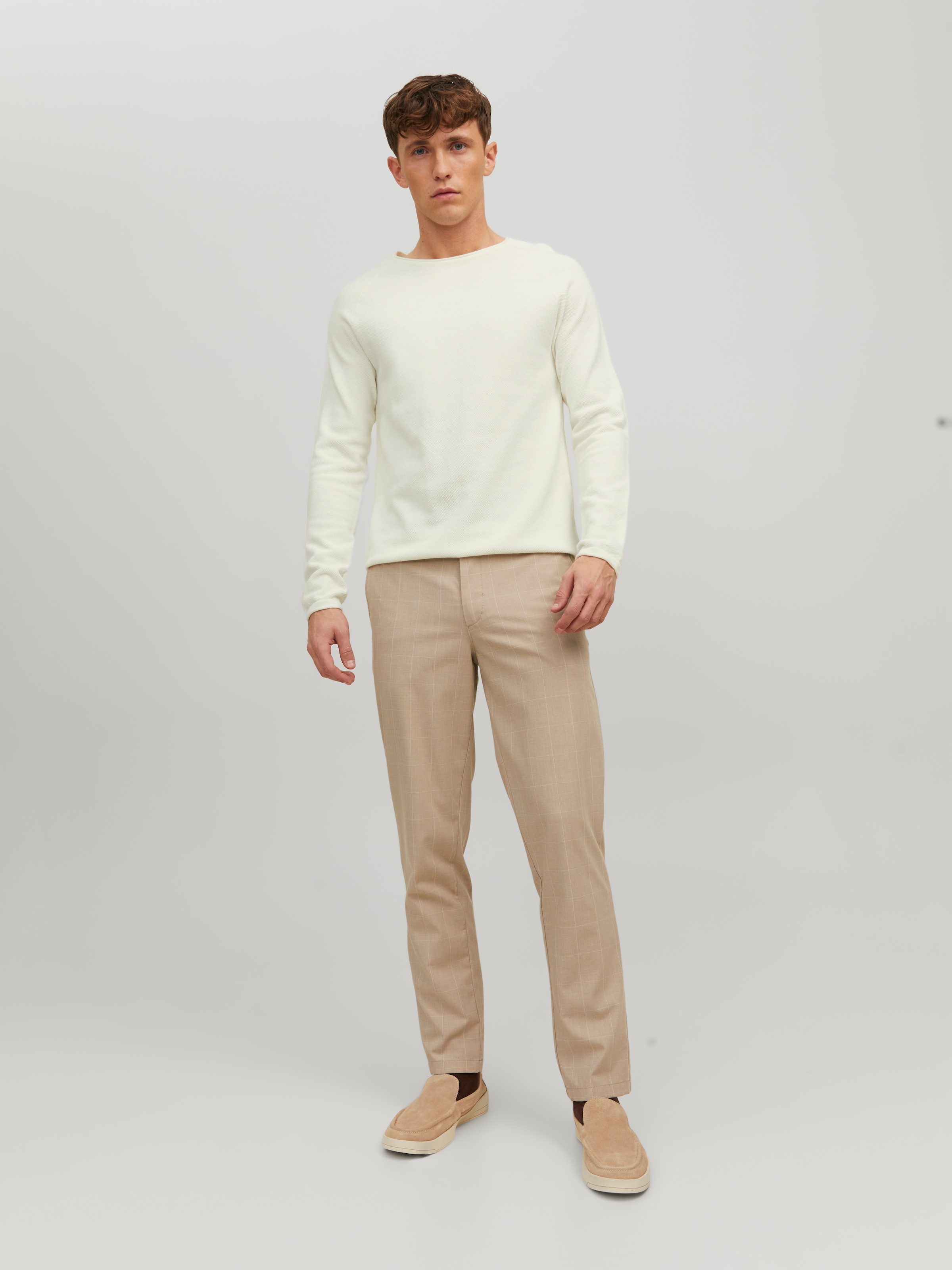 Jack & Jones Pull à col rond »JJEHILL Pullover mit angenehmem Tragegefühl« Modisch, schmal, Baumwolle, Rundhals