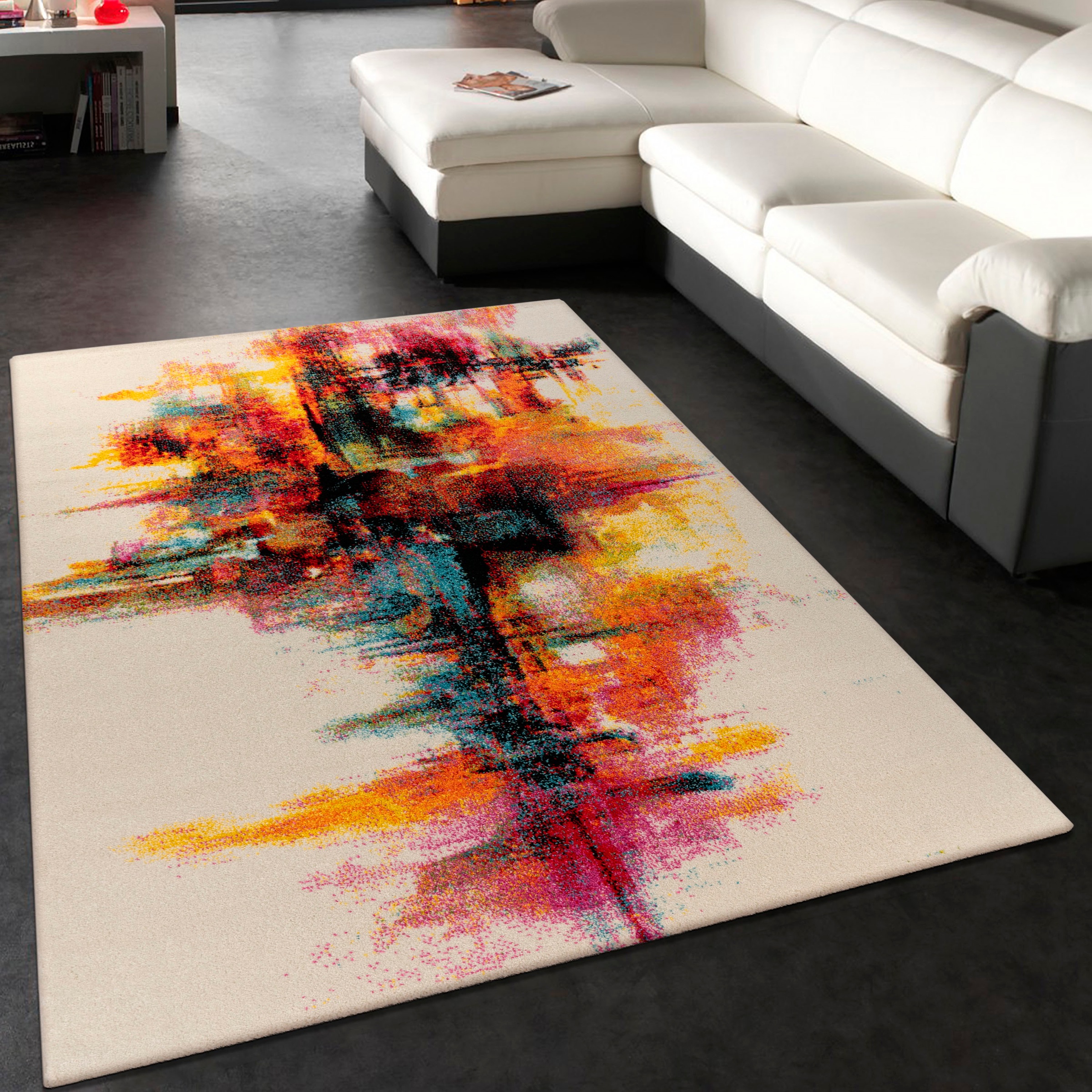 Image of Paco Home Teppich "Canvas 752" rechteckig 16 mm Höhe Kurzflor, modernes Design, mit Arizona Leinwand Optik