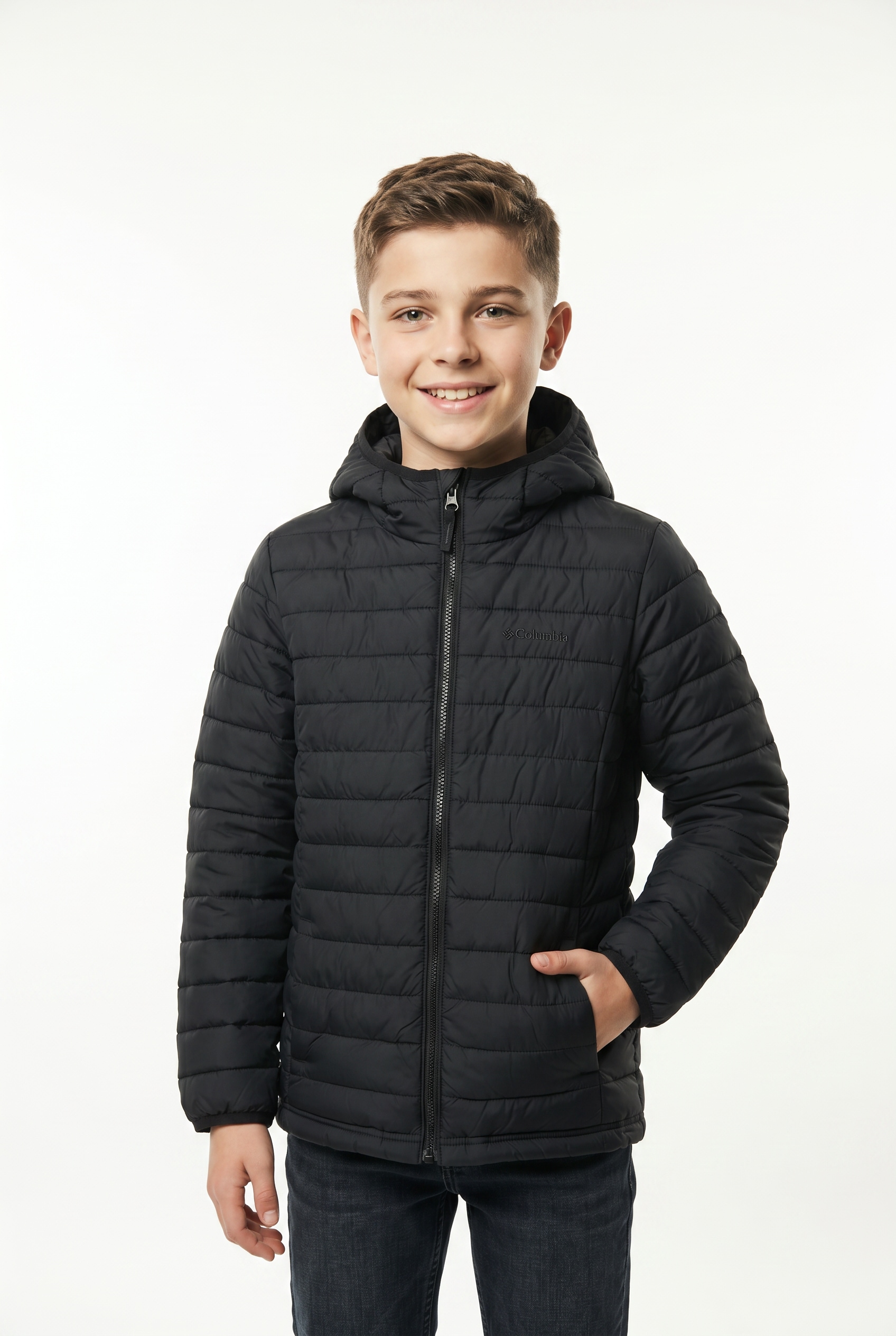 Image of Columbia Steppjacke "Powder Lite II Hooded Jacket" mit Kapuze mit hochschliessendem Kragen, wasserabweisend, windabweisend