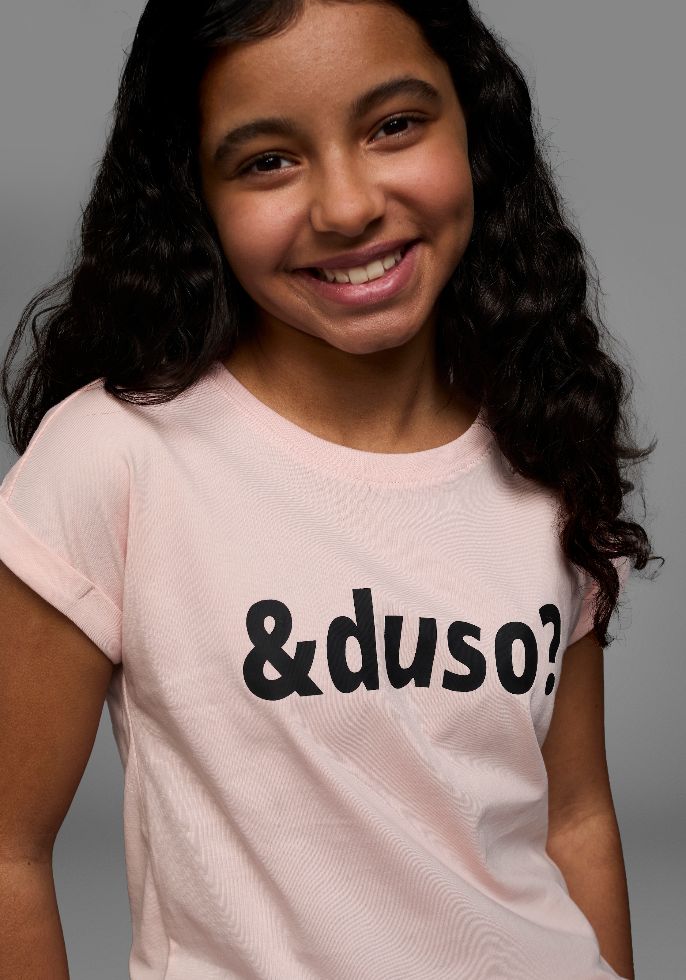 KIDSWORLD T-Shirt »&duso?«, kurzärmelig, bedruckt, Rundhalsausschnitt, aus Baumwolle