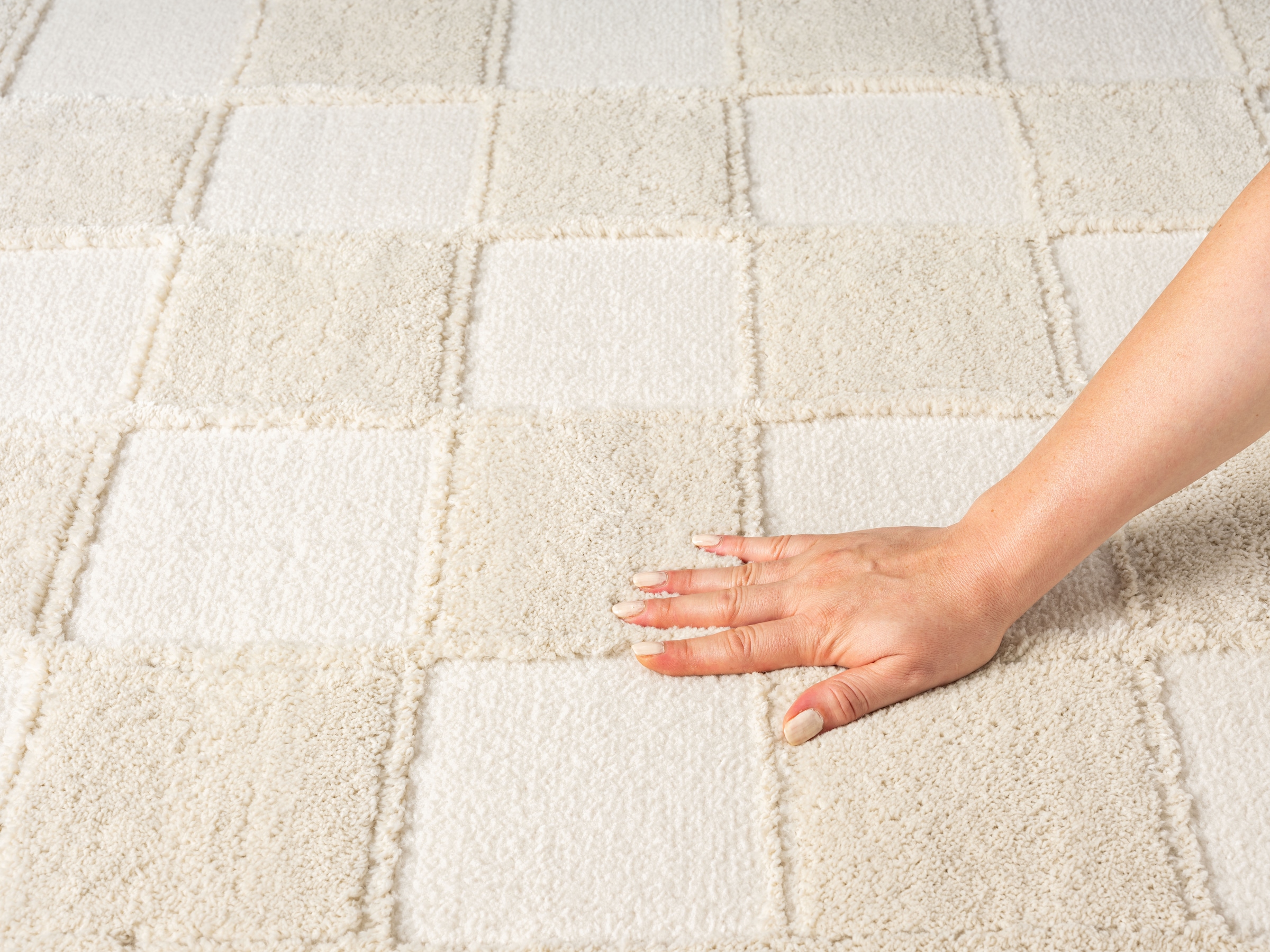 GOODproduct Tapis »Belion, Hoch-Tief-Struktur, Karo-Muster« Rectangulaire 19 mm Höhe leichter Glanz, Schachbrettmuster, Modern, Wohnzimmer, Schlafzimmer